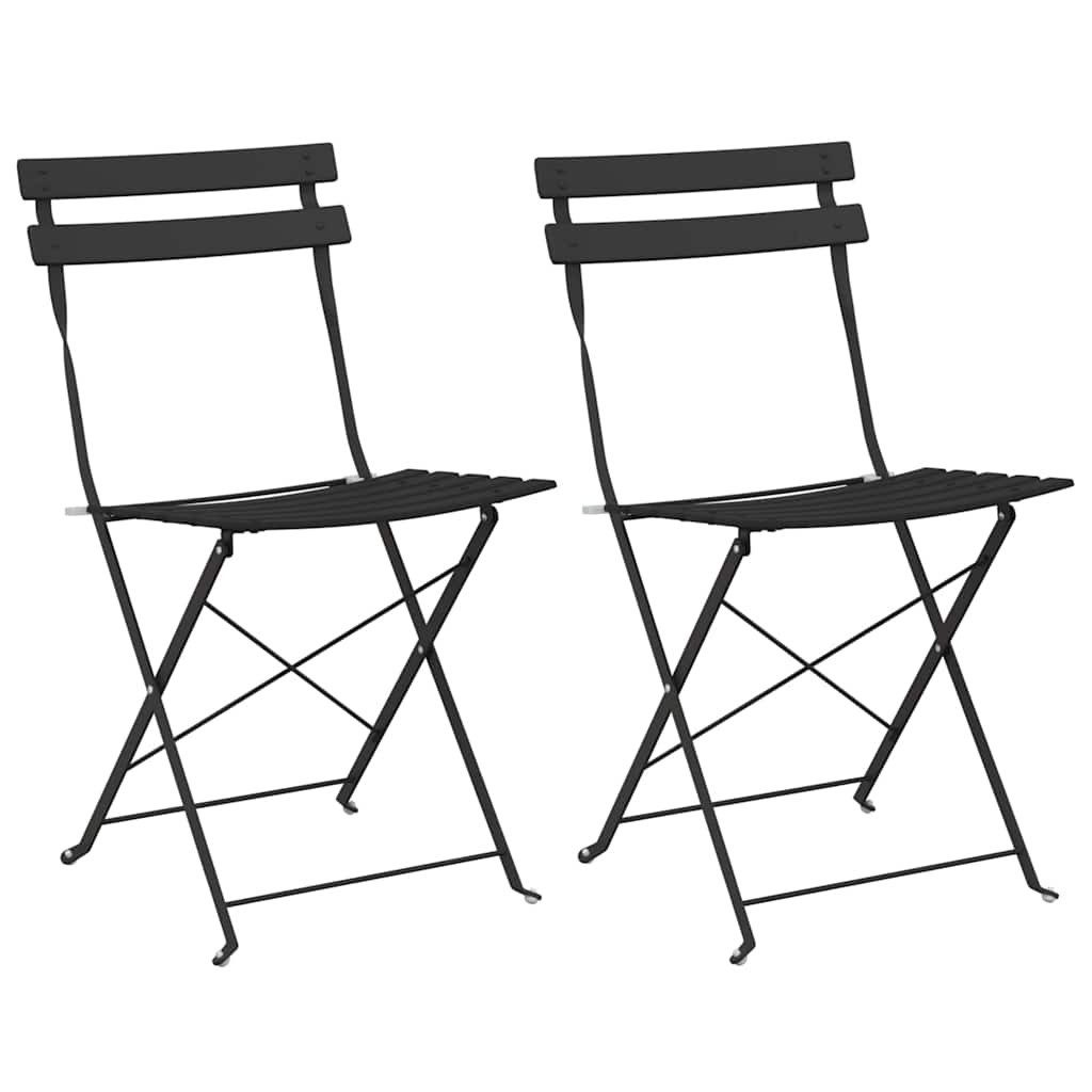 vidaXL Gartenstuhl Gartenklappstuhl 2 pcs Anthrazit 42 x 46 x 82cm Metall (2 St)