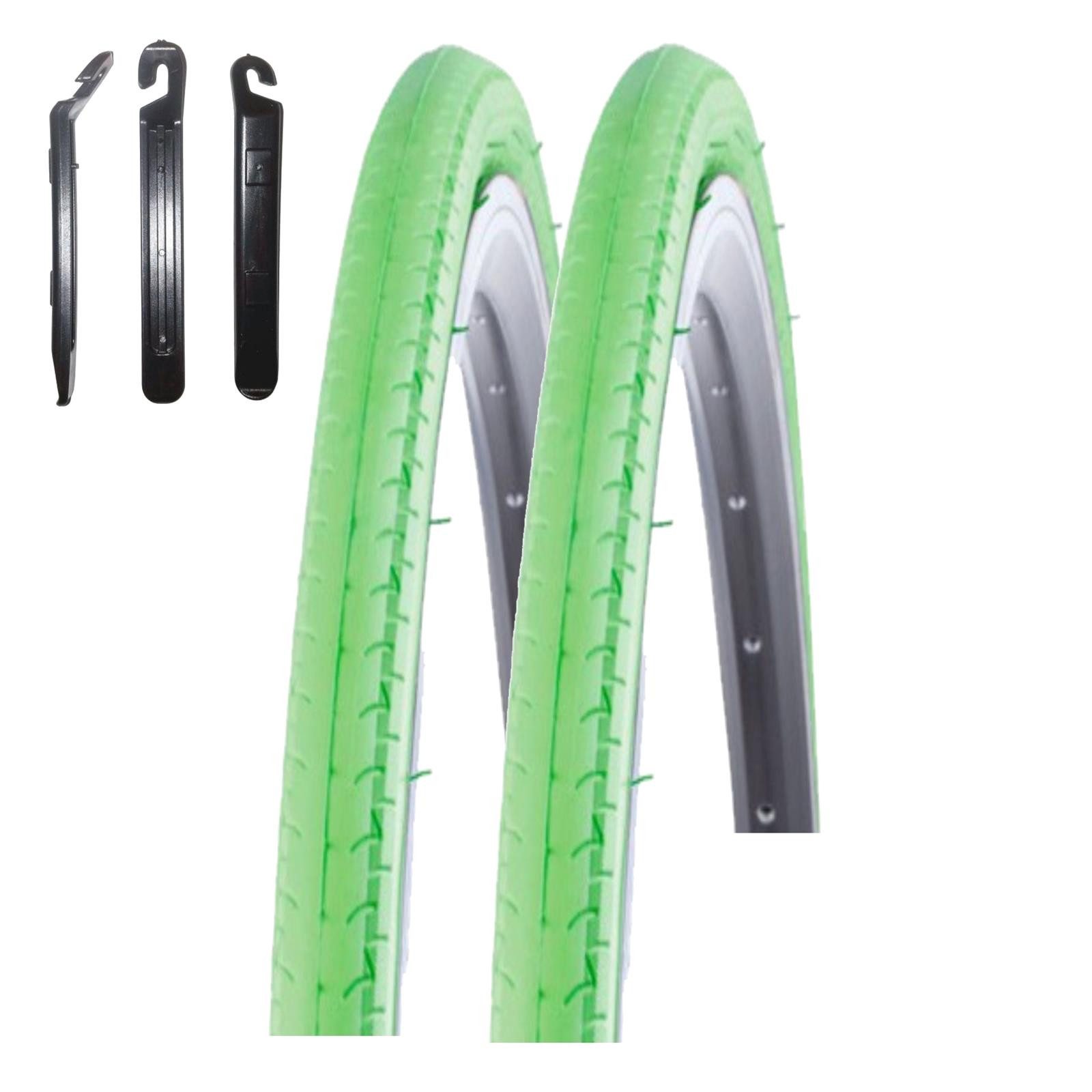 maxxi4you Fahrradreifen 2 x Kenda K-196 Kontender 28 x 1,10 (26-622) Grün inkl. Reifenheber