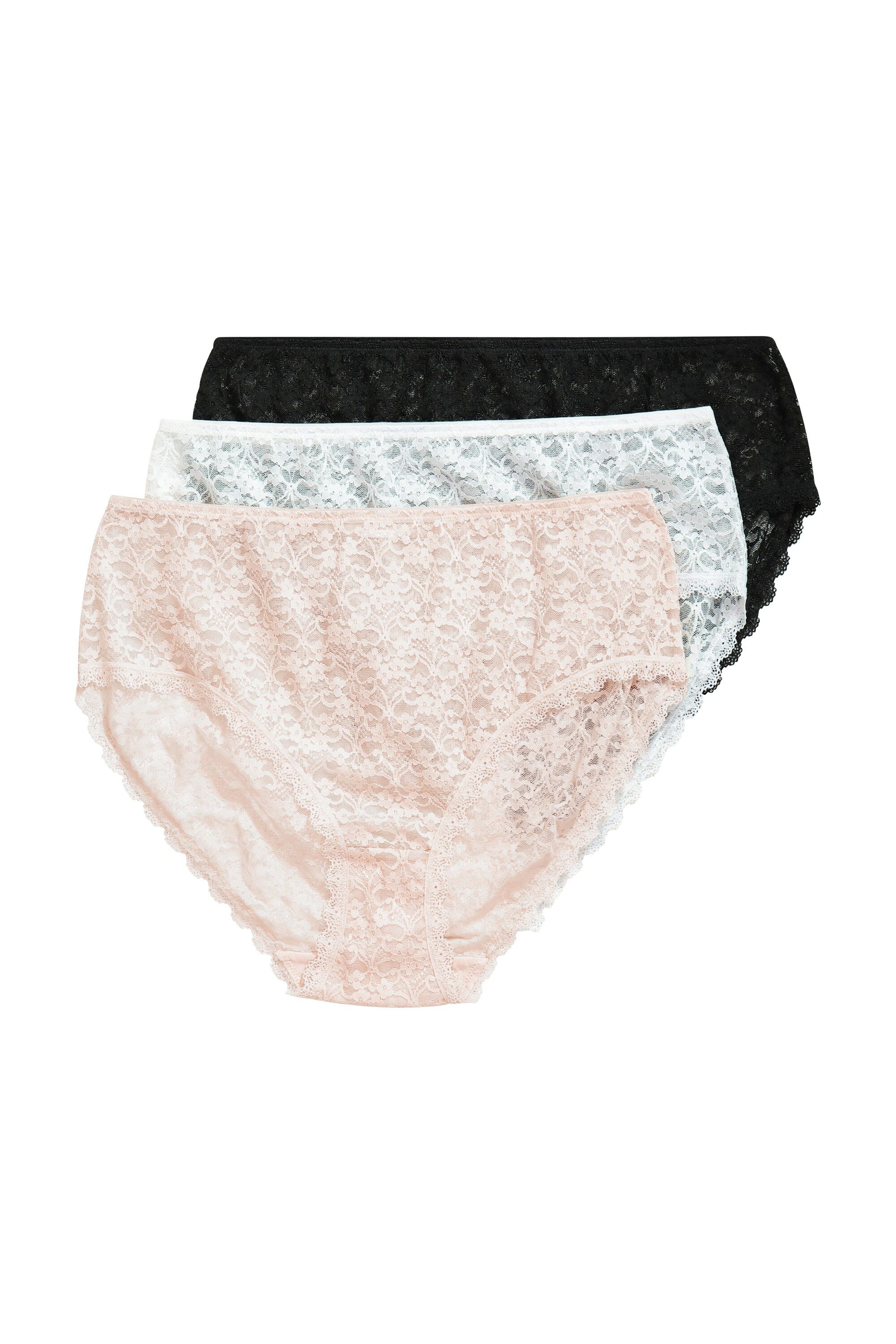 Ulla Popken Midislip TruYou Midislips 3er-Pack transparente Spitze