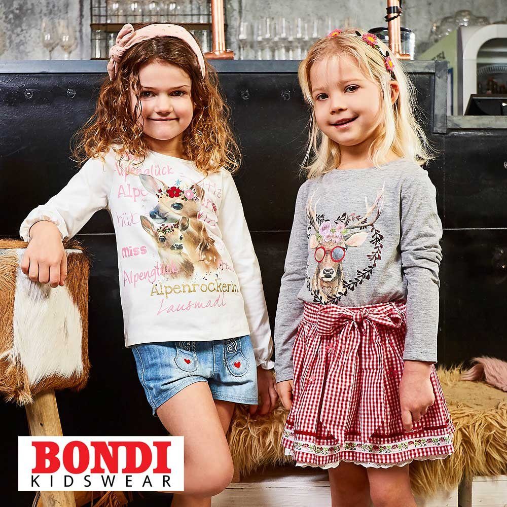 Mädchen BONDI BONDI 'Spatzl' T-Shirt Trachtenbluse mit 260 Hirschprint