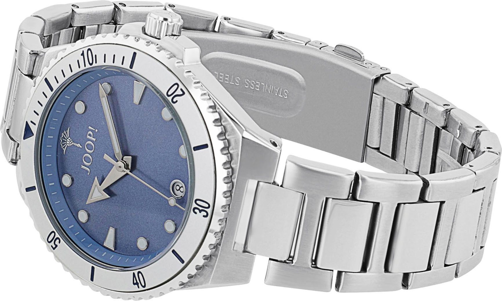JOOP! Quarzuhr 2039572, Armbanduhr, Damenuhr, Edelstahlarmband, analog, Datum