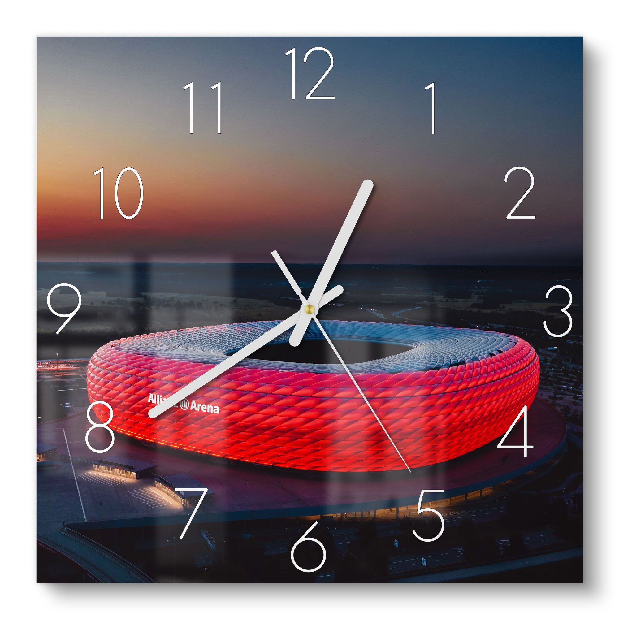DEQORI Wanduhr 'Allianz Arena, München' (Glas Glasuhr modern Wand Uhr Desig günstig online kaufen