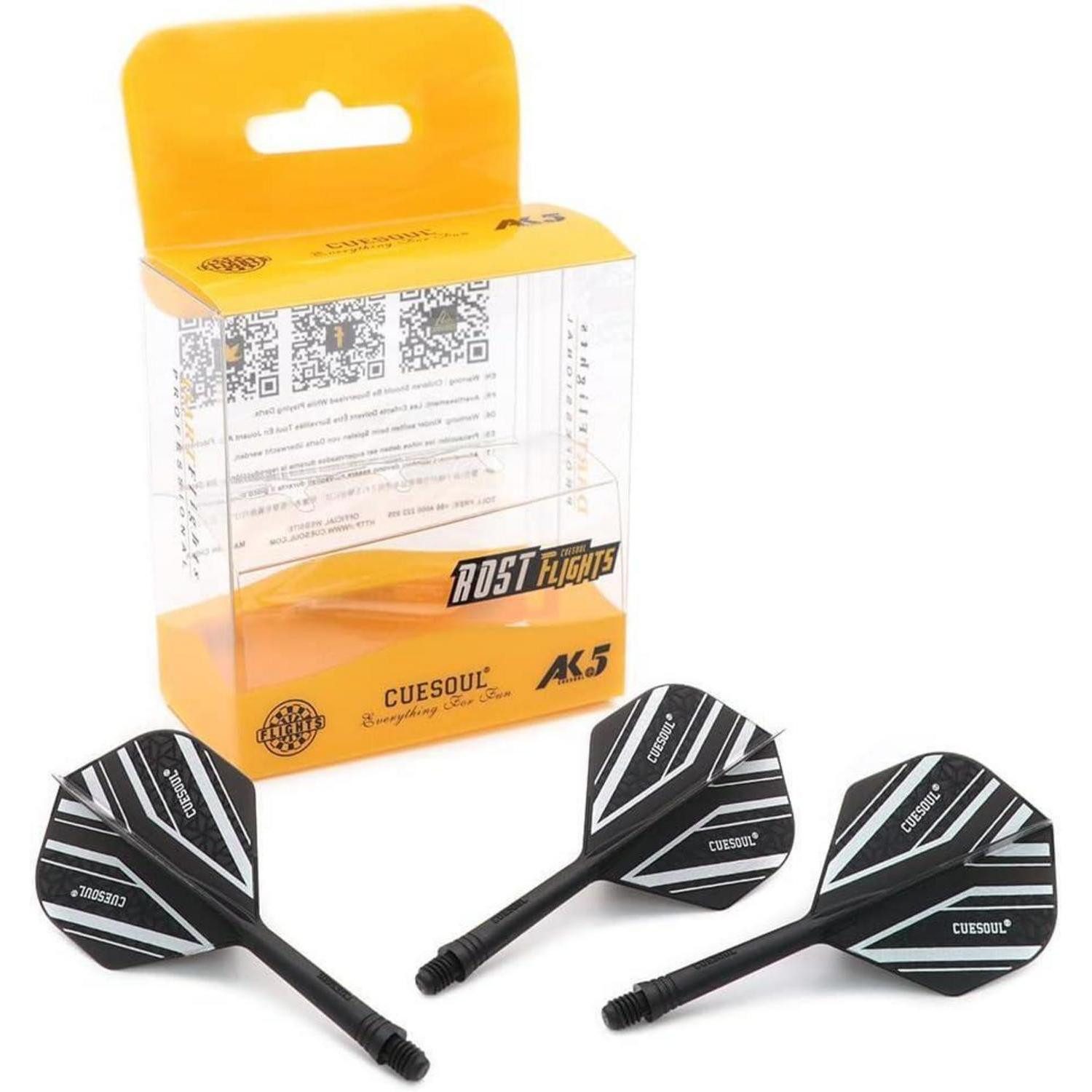 LuxusKollektion Pfeilschaft Dartschäfte Flights S M L 3er Set schwarz 1-standard-M CSAK-51X-6