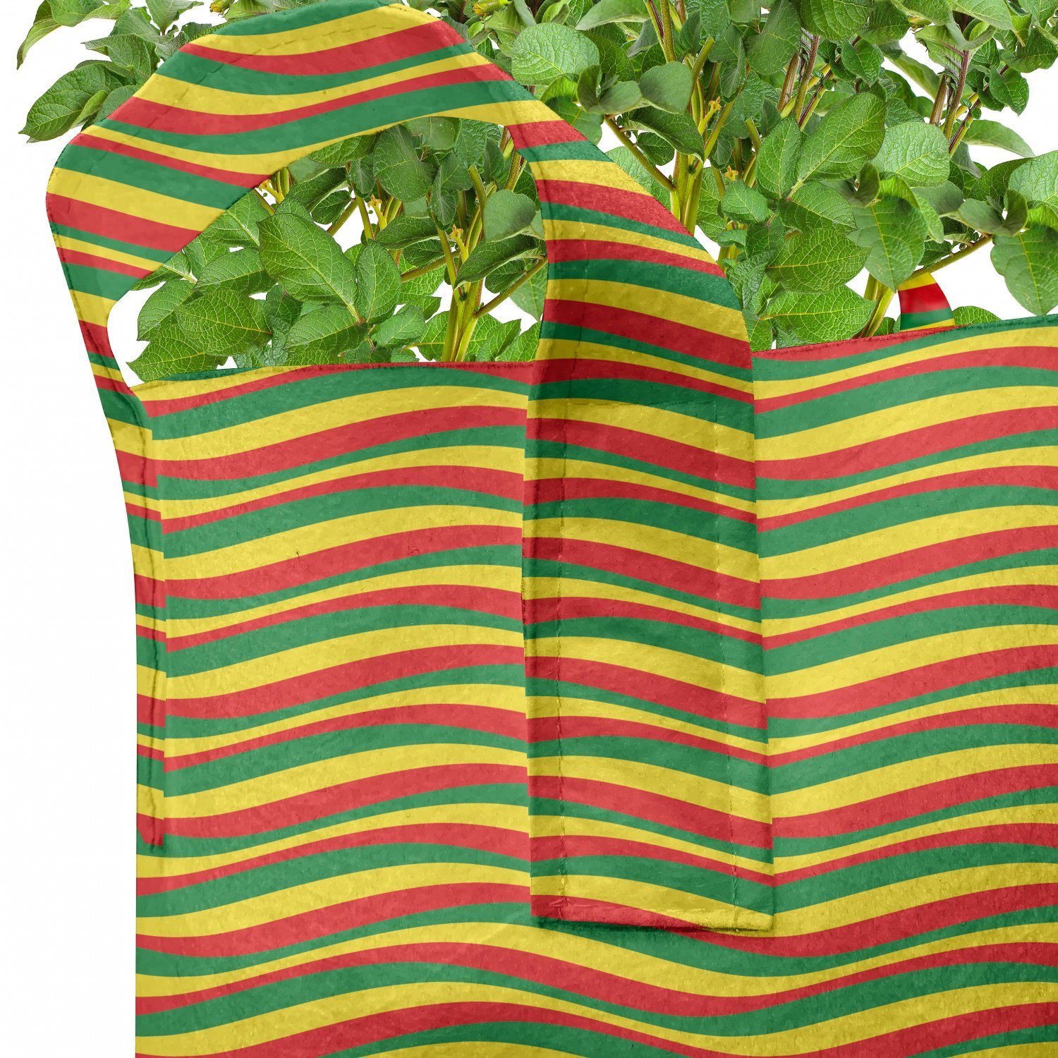 Abakuhaus Pflanzkübel hochleistungsfähig Stofftöpfe mit für gewellte Streifen Griffen Rasta Ethiopian Pflanzen