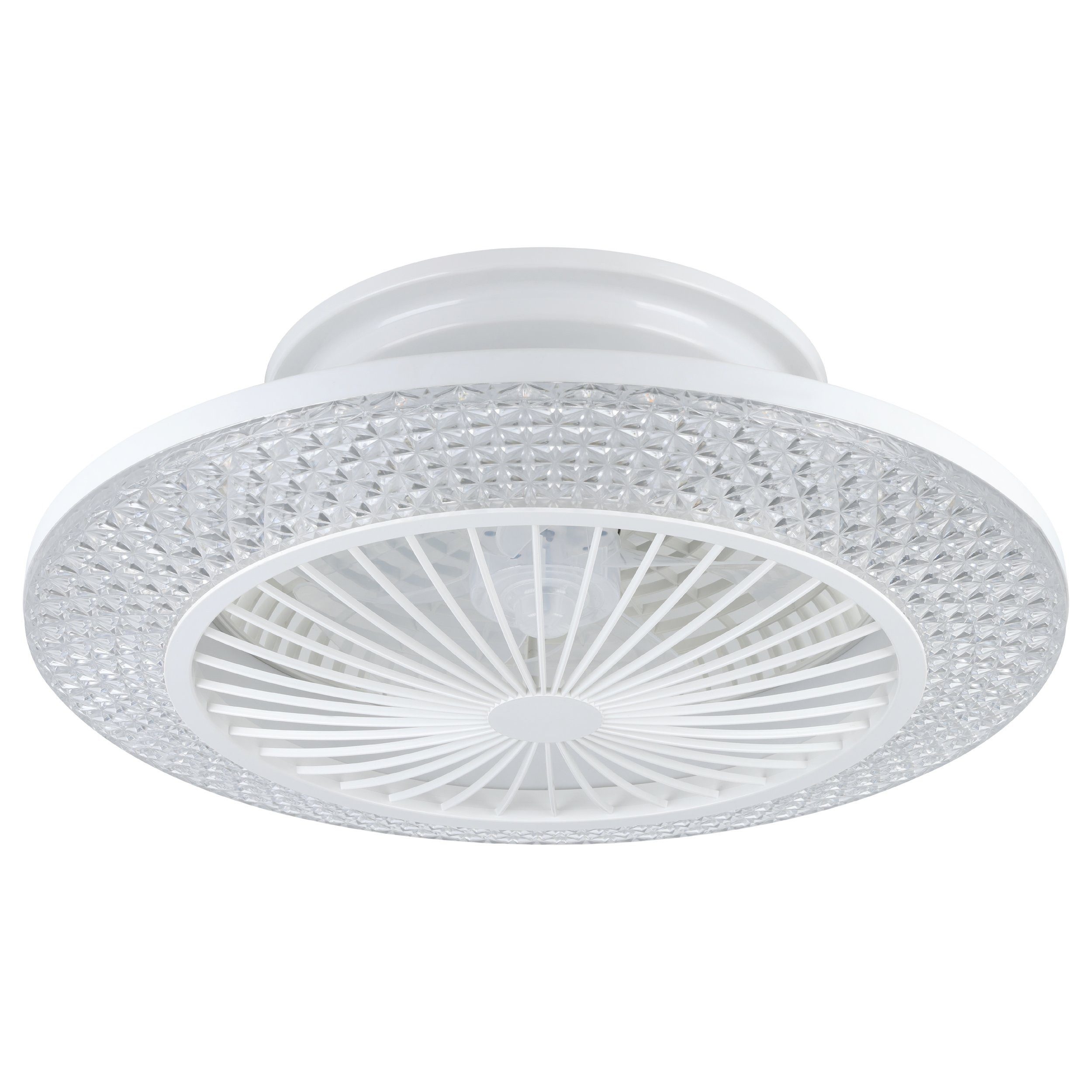 EGLO Deckenventilator Malinska, Ventilator - H20 x Ø55 cm - weiß - 3X12,6W inkl.