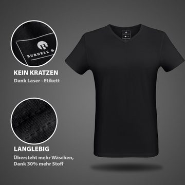 Burnell & Son Unterziehshirt Unterhemd T-Shirt mit Kurzarm V-Ausschnitt für Herren aus Baumwolle (3-St., 3er-Pack)