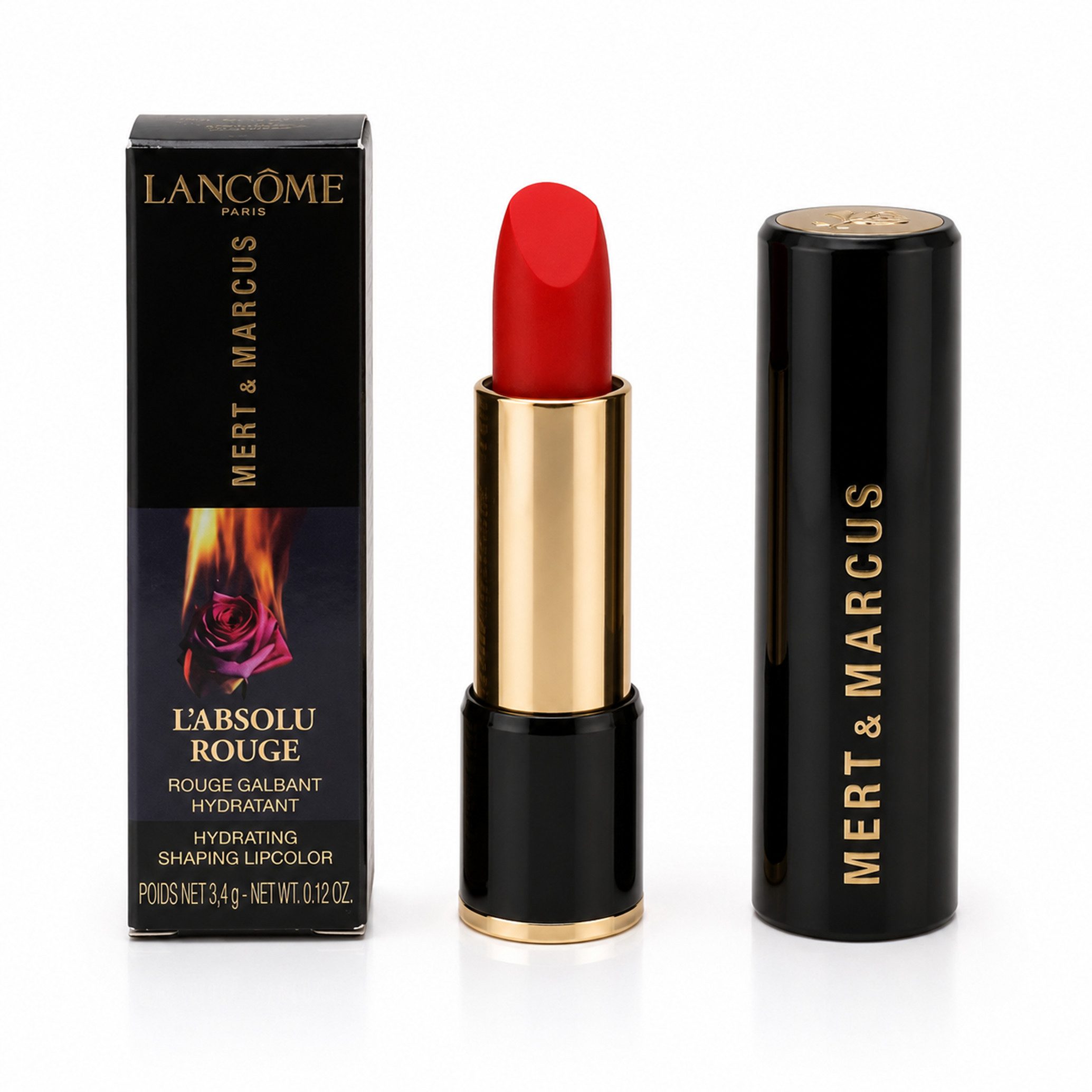 LANCOME Lippenstift Lancome L'Absolu Rouge 198 Rouge Flamboyant Shaping Lippenstift 3,4g