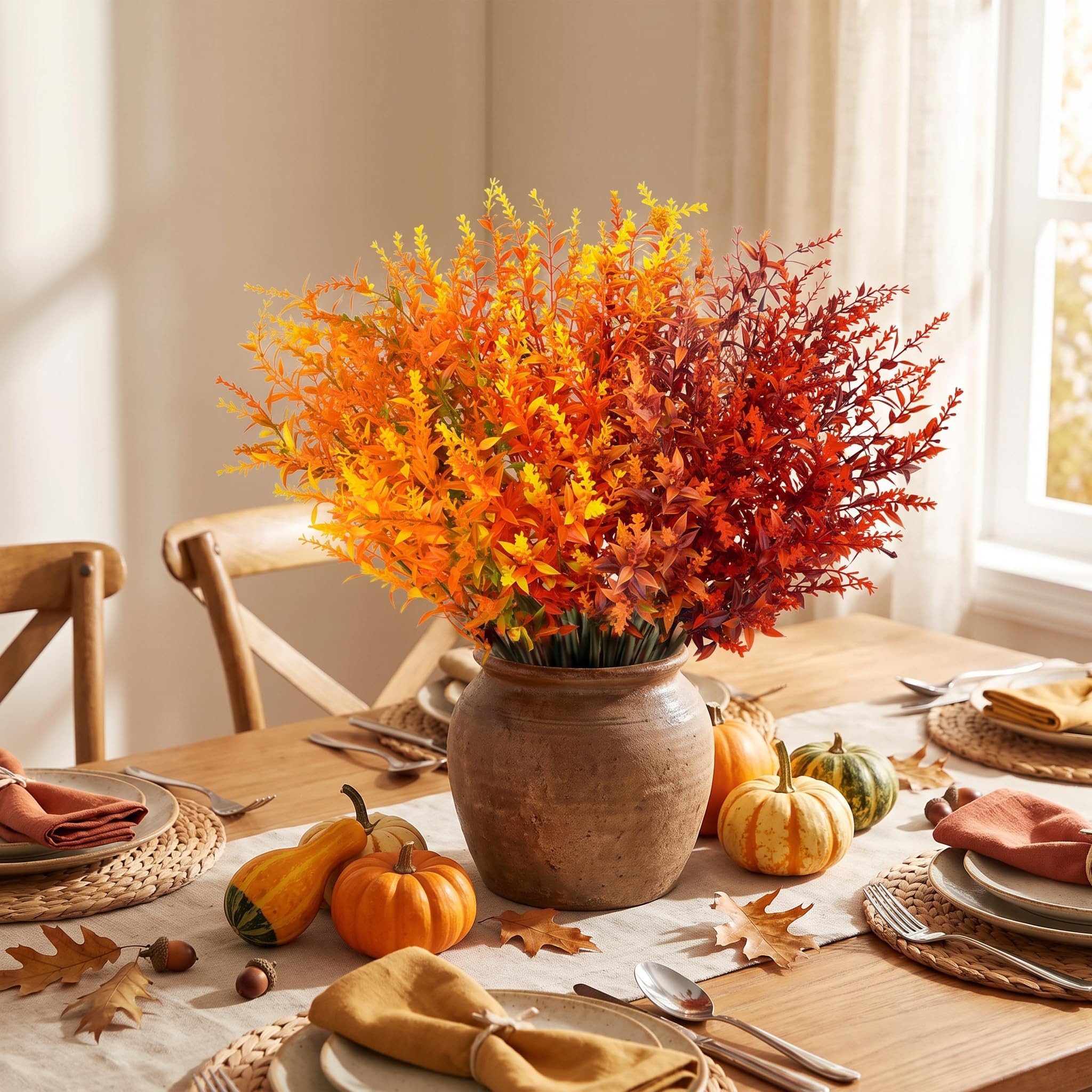 Kunstblumenstrauß Herbstblumen Künstlich Herbststrauß Kunstblumen Herbst Deko, Bomiclss, für Drinnen Draußen Garten Tisch Erntedankfest Herbstdeko – Bild 4 von 5