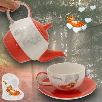 Mila Teekanne Mila Keramik Tee-Set Tea for One Oommh Katze Take your Time, 0,4 l, (Stück)