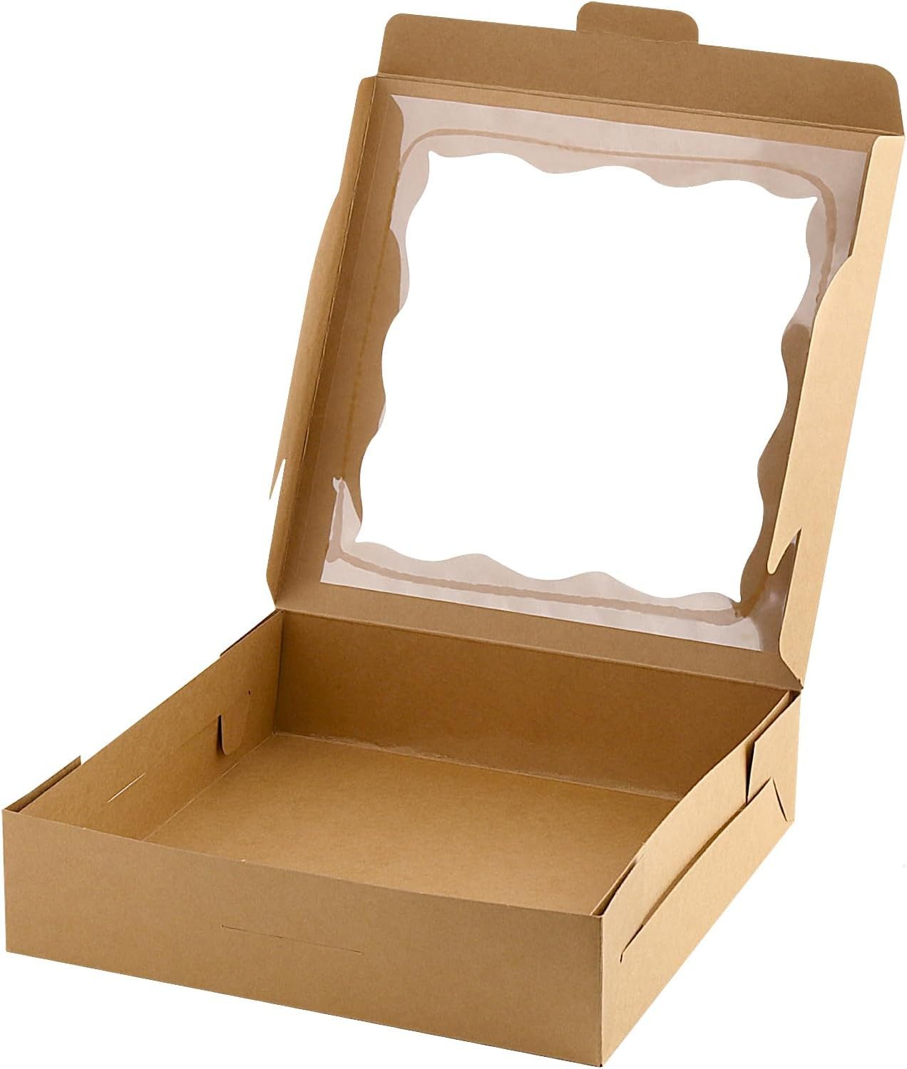 FELIXLEO Aufbewahrungssystem 20 Stück Kuchenboxen Sichtfenster 180x110x40 mm Braun Kraftpapier., (1-tlg) – Bild 4 von 5