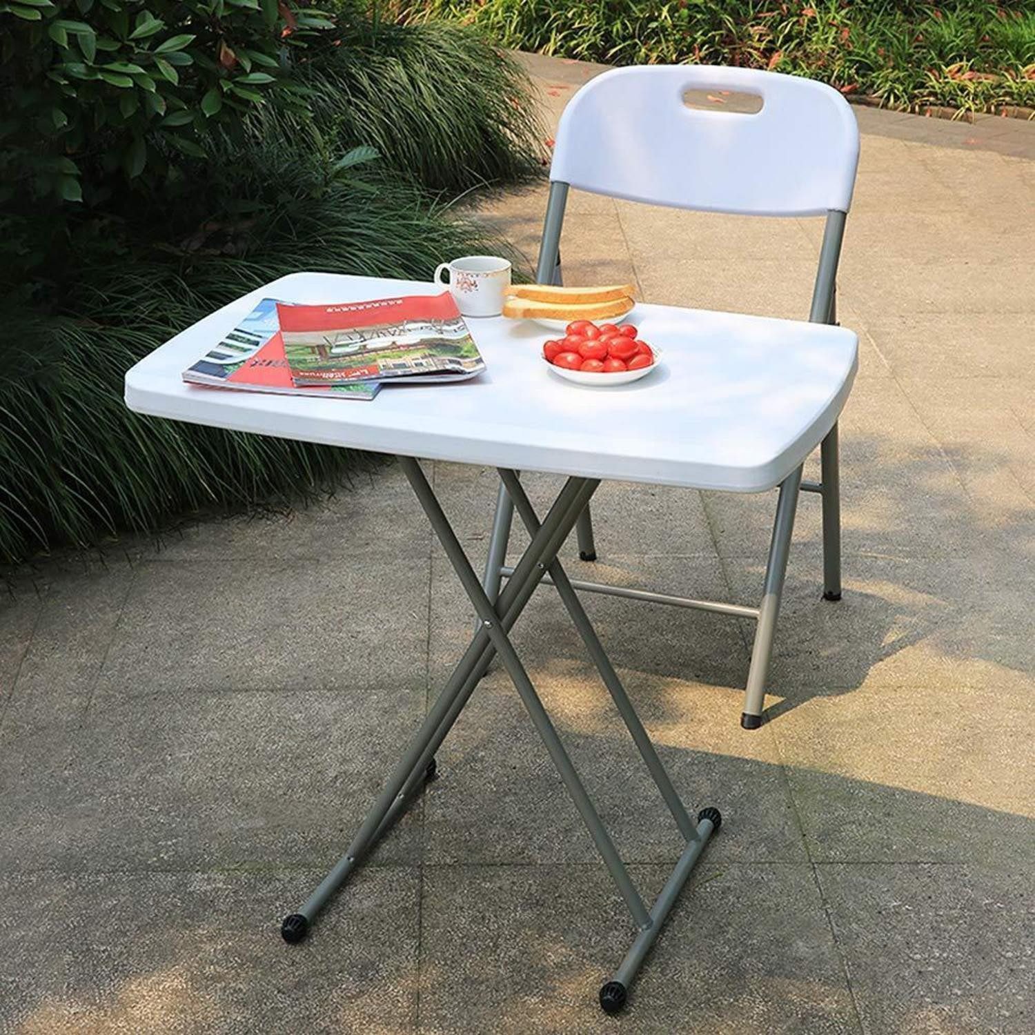 LuxusKollektion Klapptisch Klapptisch höhenverstellbar 76x50cm Kunststoff Metall
