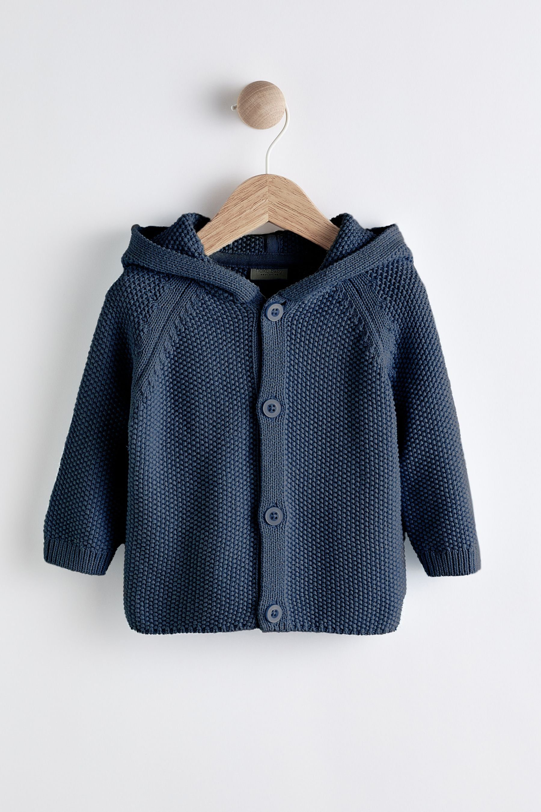 Next Strickjacke Gestrickte Baby-Strickjacke mit Bärenmotiv (1-tlg) Navy Blue