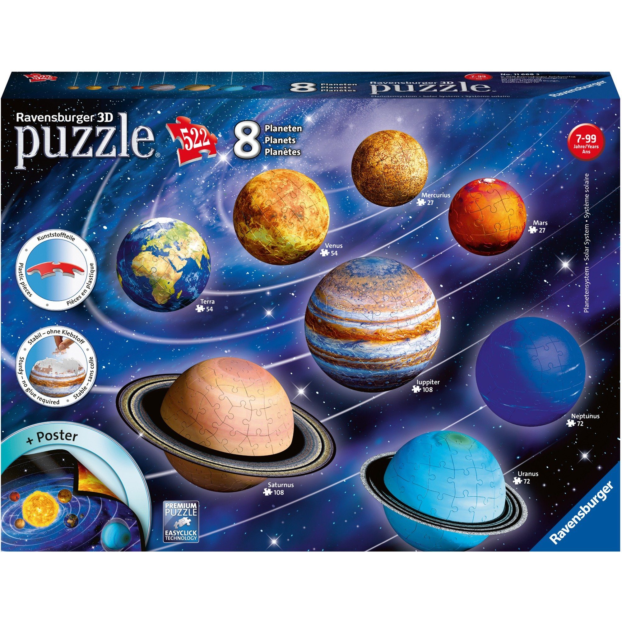 Ravensburger Пазлы Ravensburger 3D пазлы Planetensystem, 522 Пазлыteile