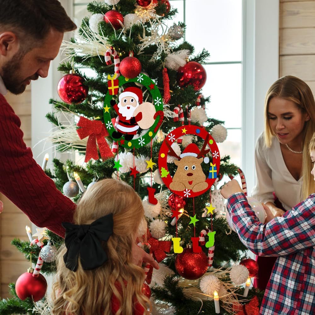 Coonoor Dekohänger Weihnachtskränze Bastelset für Kinder,Weihnachtsbaum günstig online kaufen