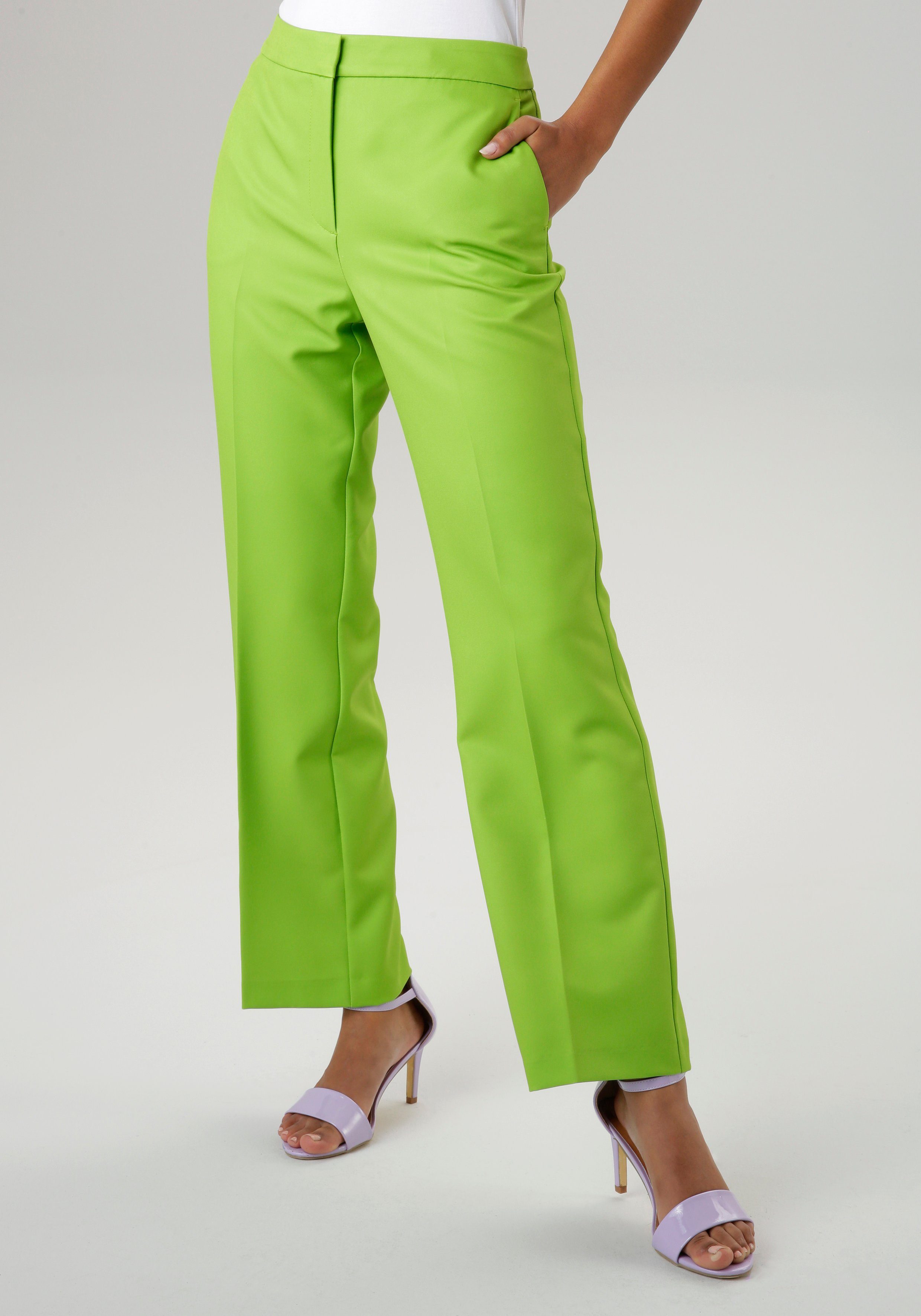 Aniston SELECTED Anzughose mit Bügelfalten - NEUE KOLLEKTION apfelgrün