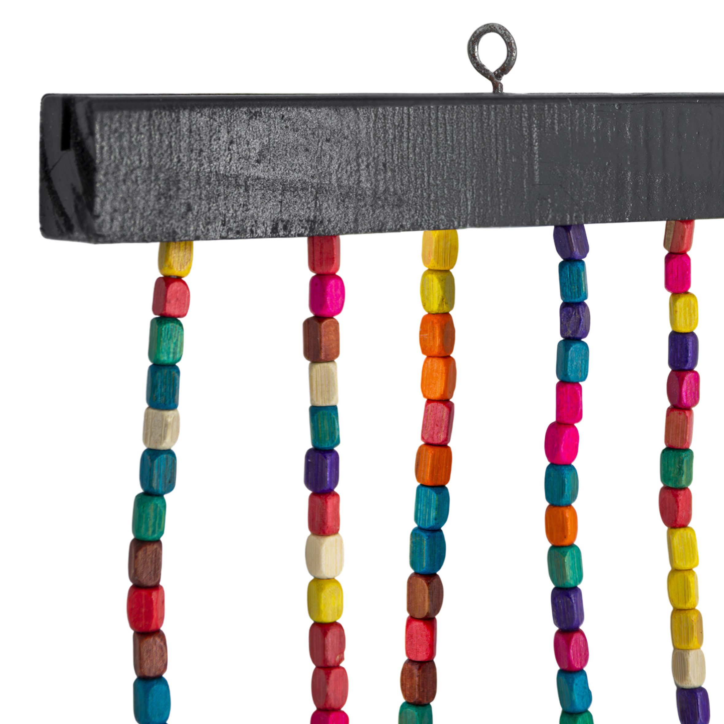 Spetebo Perlenvorhang Dekorativer Türvorhang im Retro Stil mit 31 Strängen 180 x 90 cm (1 St), Hakenaufhängung, halbtransparent, Holz, Holzperlenvorhang im Boho Chic Design