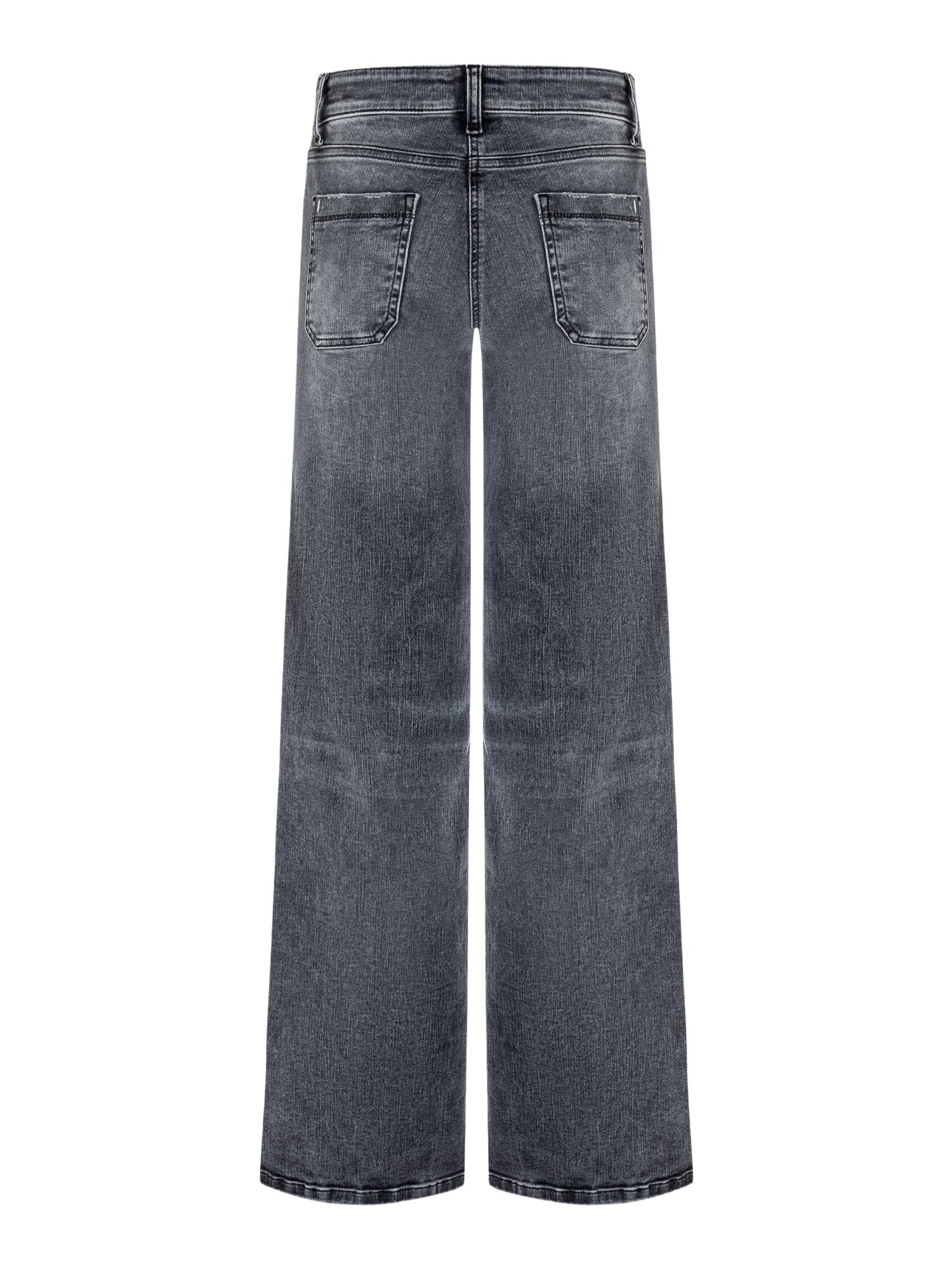 Cambio Stretch-Hose grau, Casual, Baumwolle, Unifarben, Wide Leg, Mittel