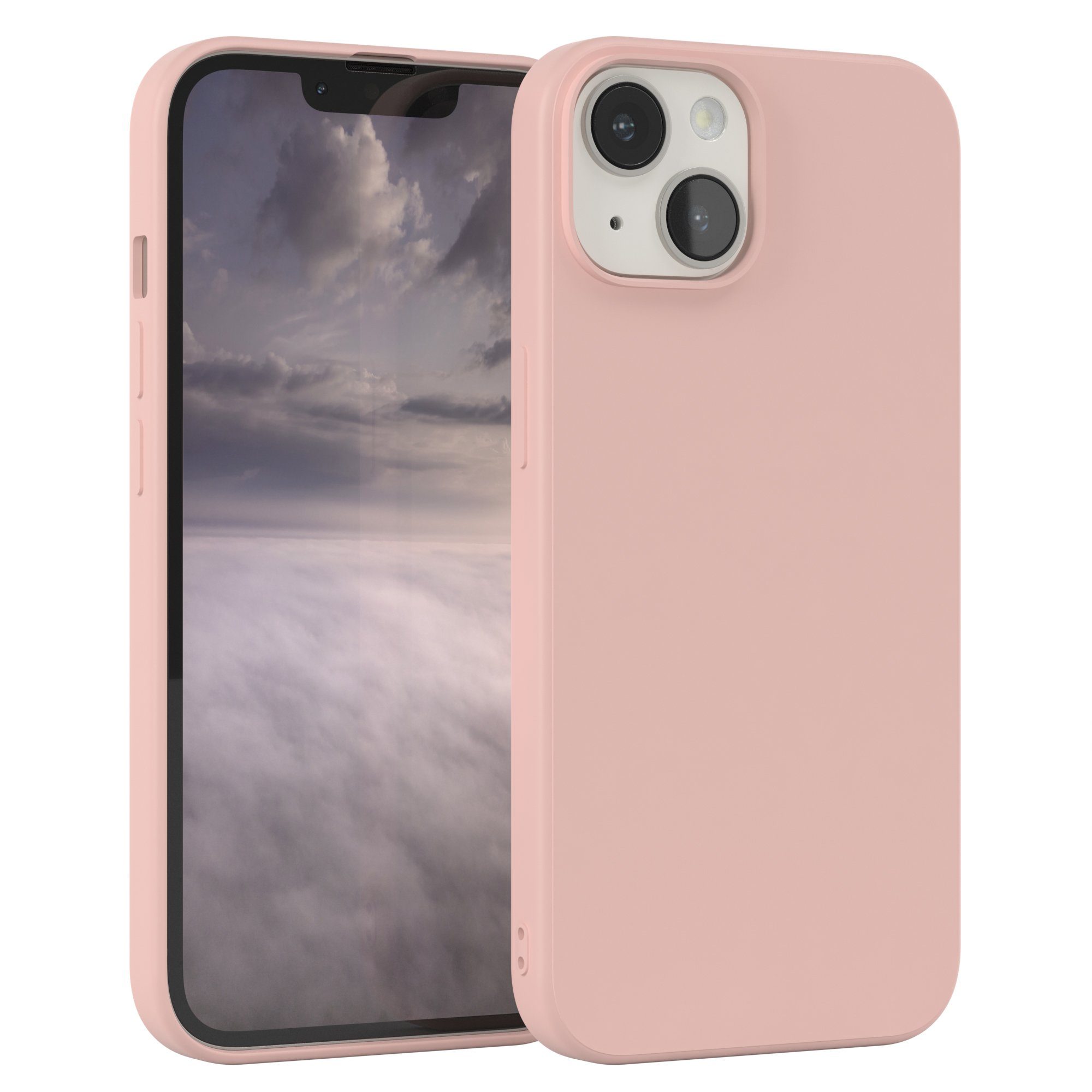 EAZY CASE Handyhülle für Apple iPhone 14 Hülle Silikon 6,1 Zoll, Hülle mit Kameraschutz Bumper Case silikonschutzhülle Rosa / Altrosa