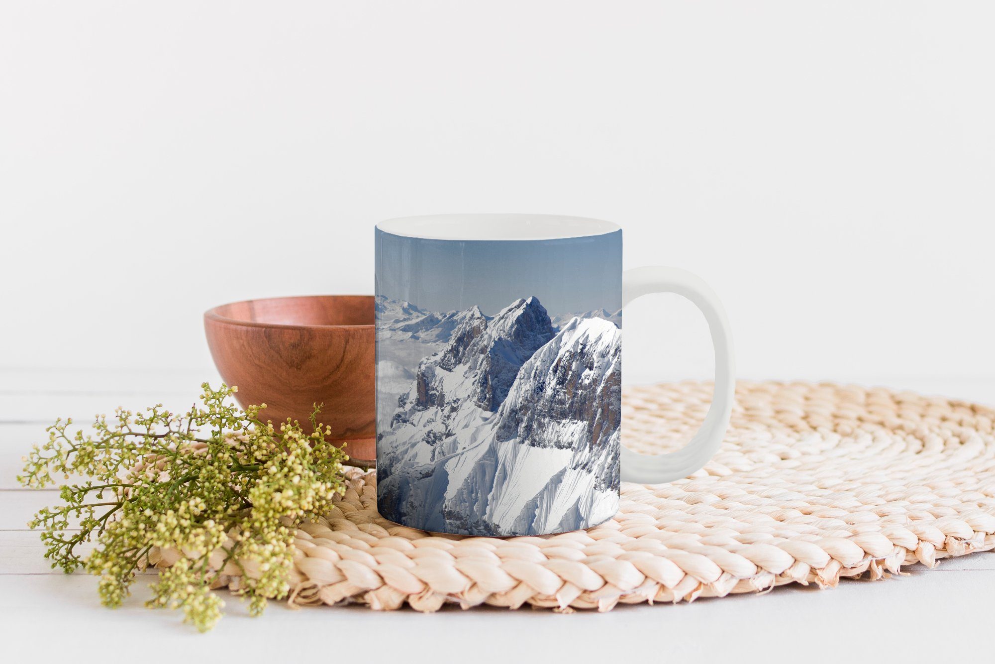 MuchoWow Tasse Alpen - Schnee Keramik, Kaffeetassen, Teetasse, Geschenk Teetasse, - Becher, Berg