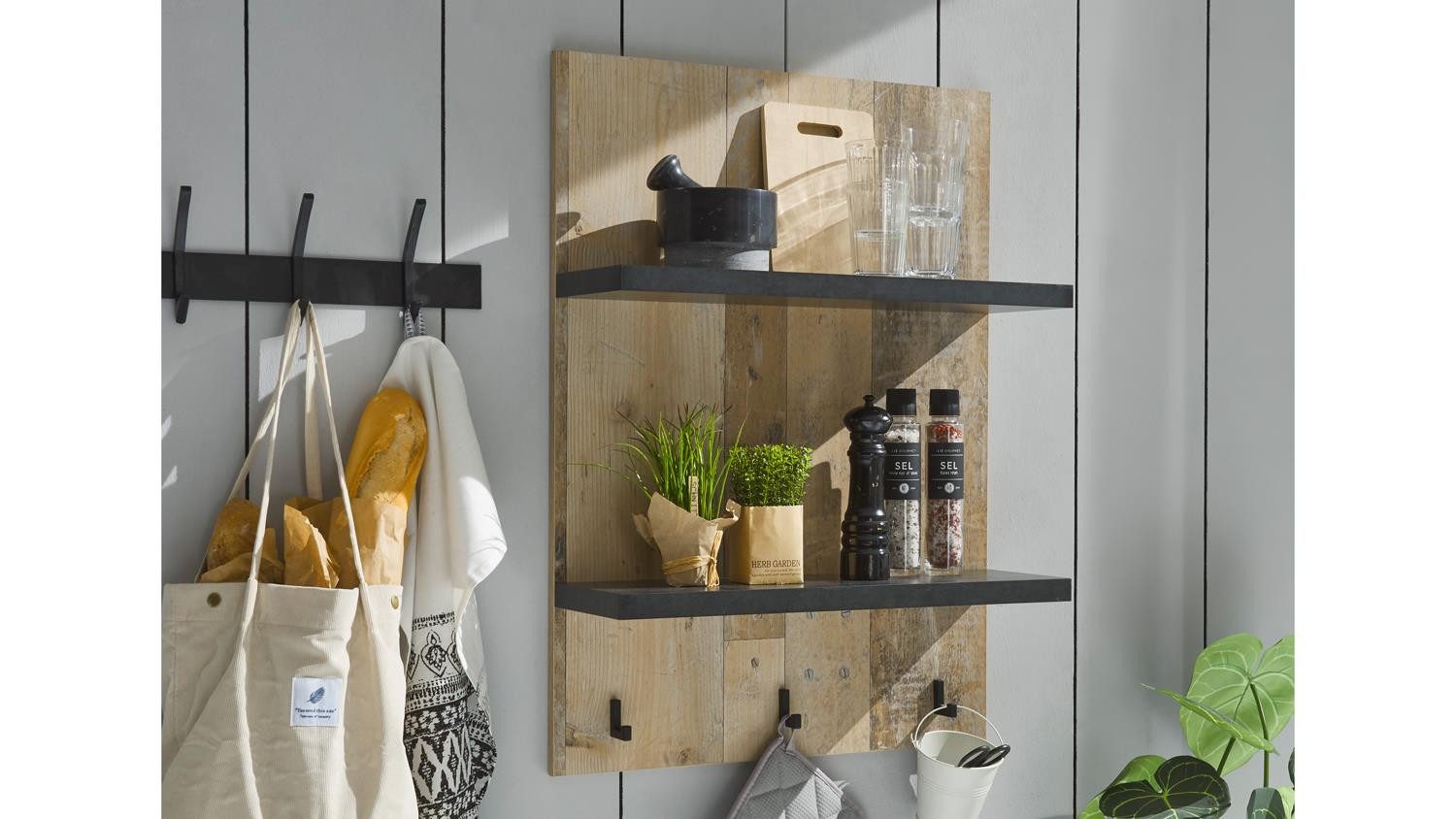 Möbel Akut Wandregal Wandregal Sherwood Küche Old Style hell 60 cm