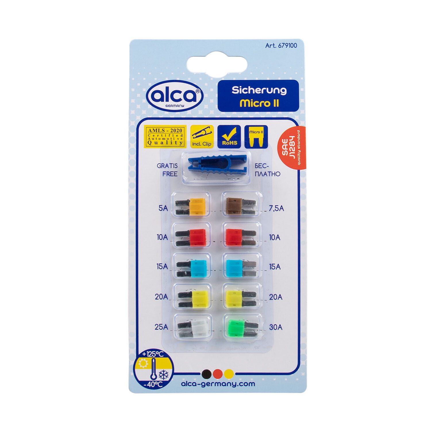 alca Sicherheitsrelais Micro 2 Sicherungen 5 - 30 A; 10 St. Blister 10er Set Flachsicherung, (10-St)