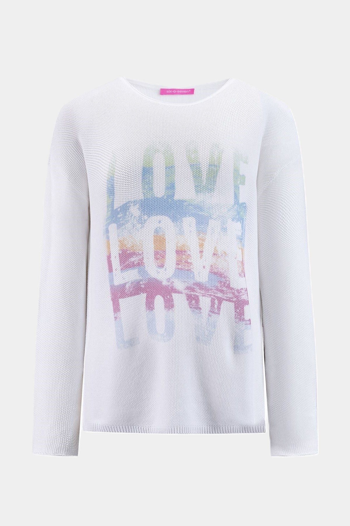 six-o-seven Strickpullover Six-o-Seven Baumwoll-Strickpullover mit "LOVE"-P günstig online kaufen