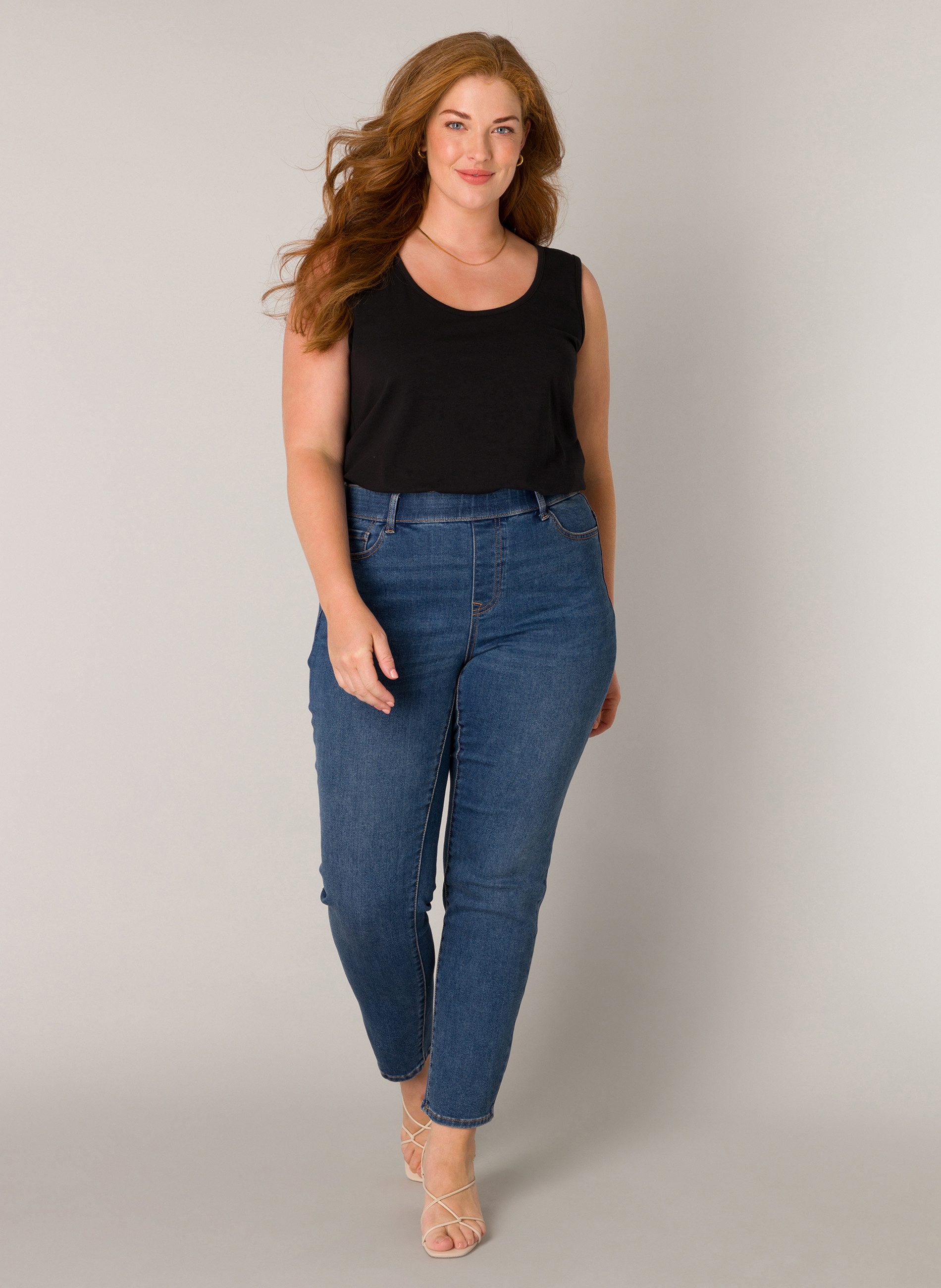 Base Level Curvy Jeggings in großen Größen, mit Gummizug und Stretch