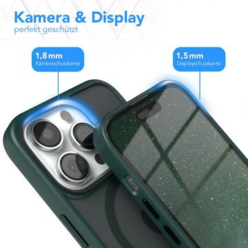 EAZY CASE Handyhülle Outdoor Case MagSafe für Apple iPhone 14 Pro, Backcover Tasche Case Schutzhülle mit Kameraschutz Bumper Dunkel Grün