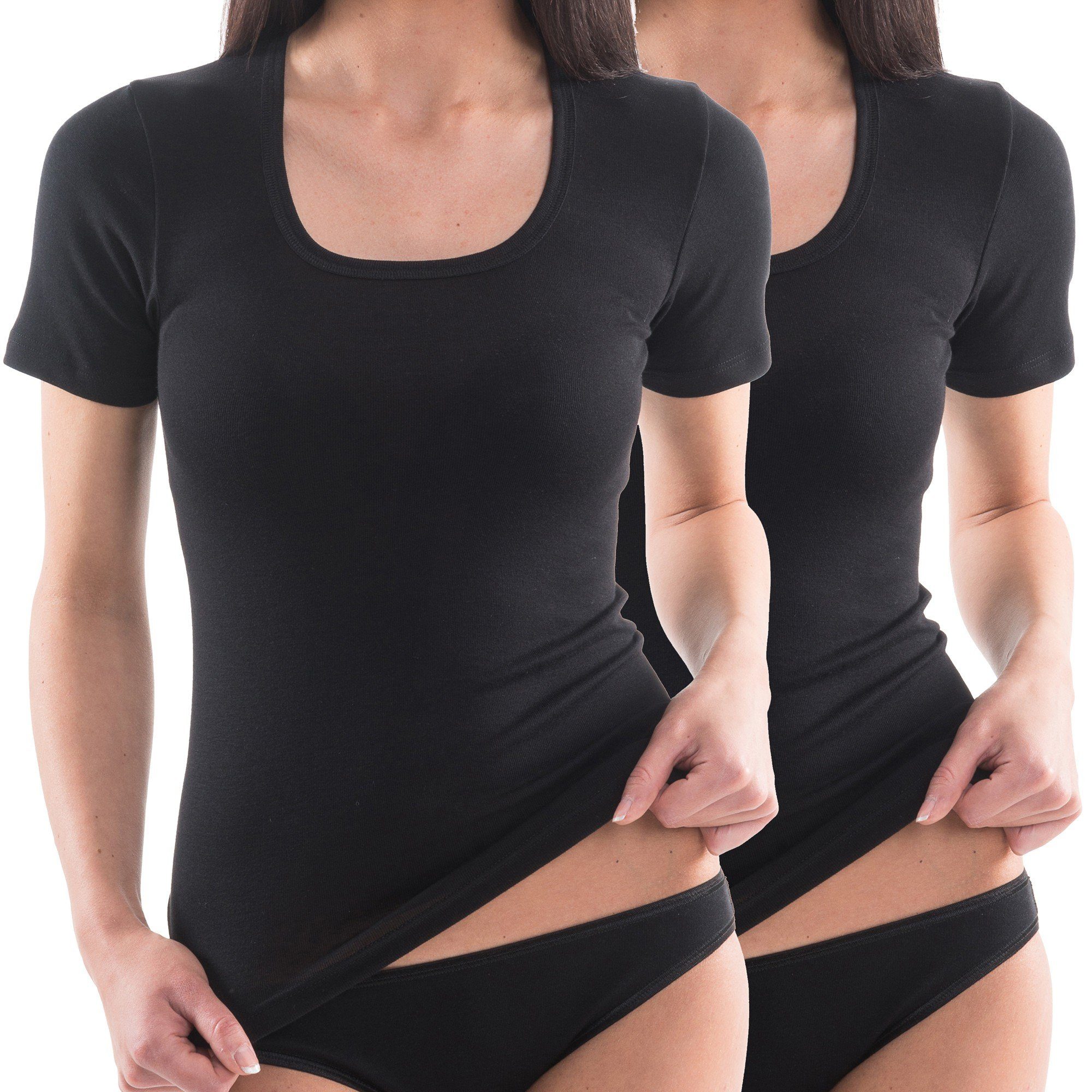 HERMKO Unterziehshirt 17815 2er Pack Damen kurzarm Shirt günstig online kaufen