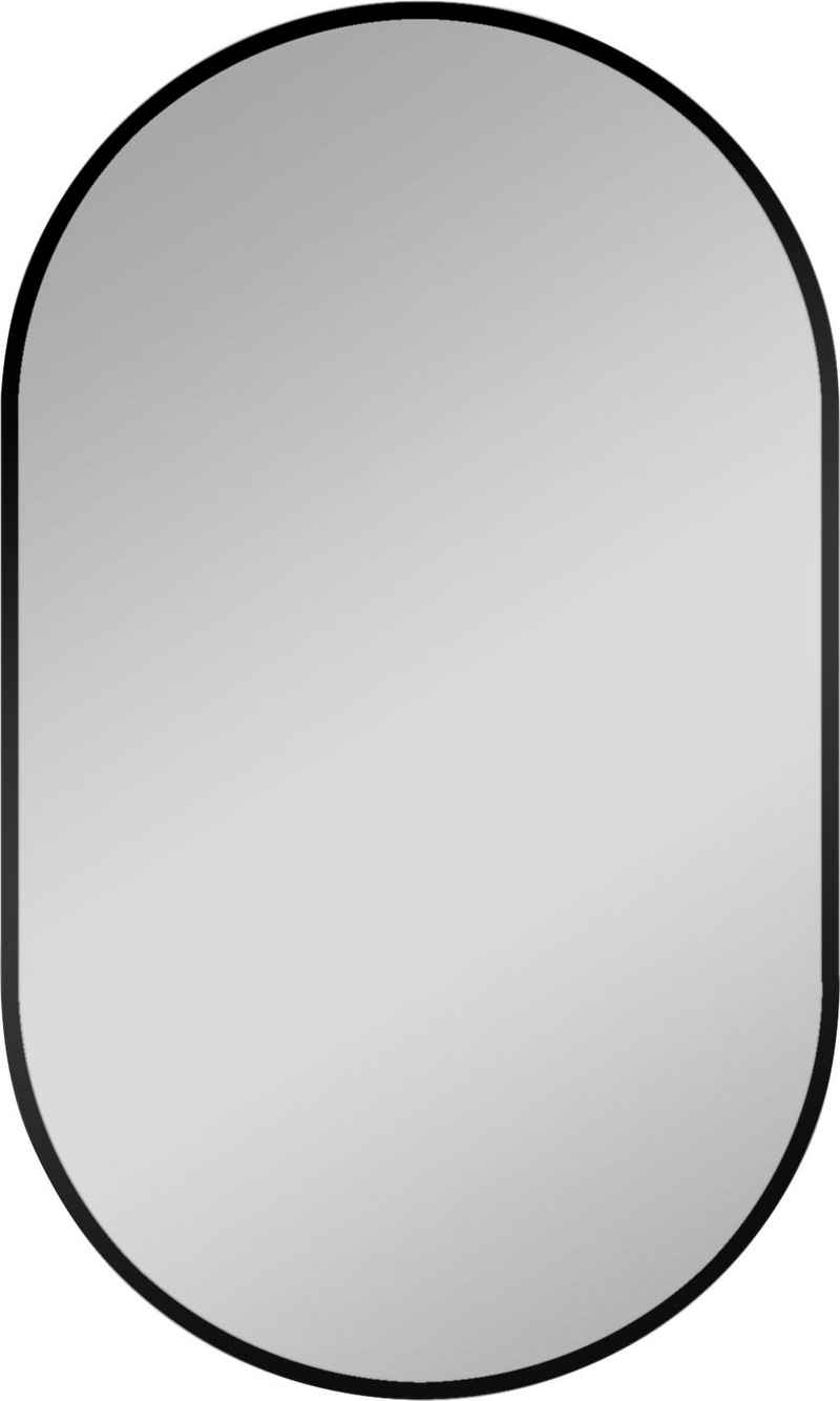 Talos Dekospiegel LED Design Spiegel oval schwarz, 45x75 cm (1-St), LED Beleuchtung