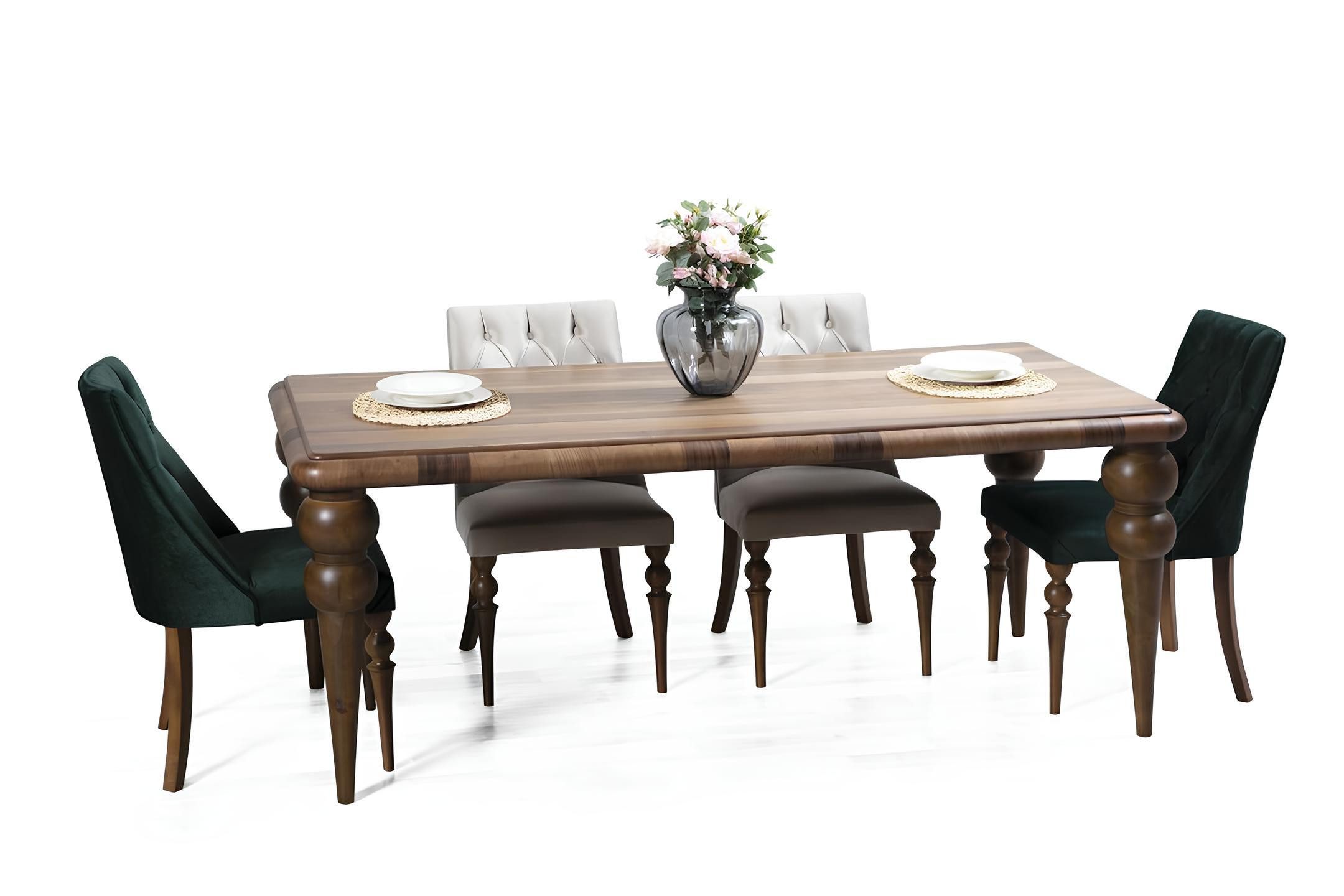 Essgruppe Modernes Esszimmermöbel-Set aus Holz mit Esstisch und Stühlen