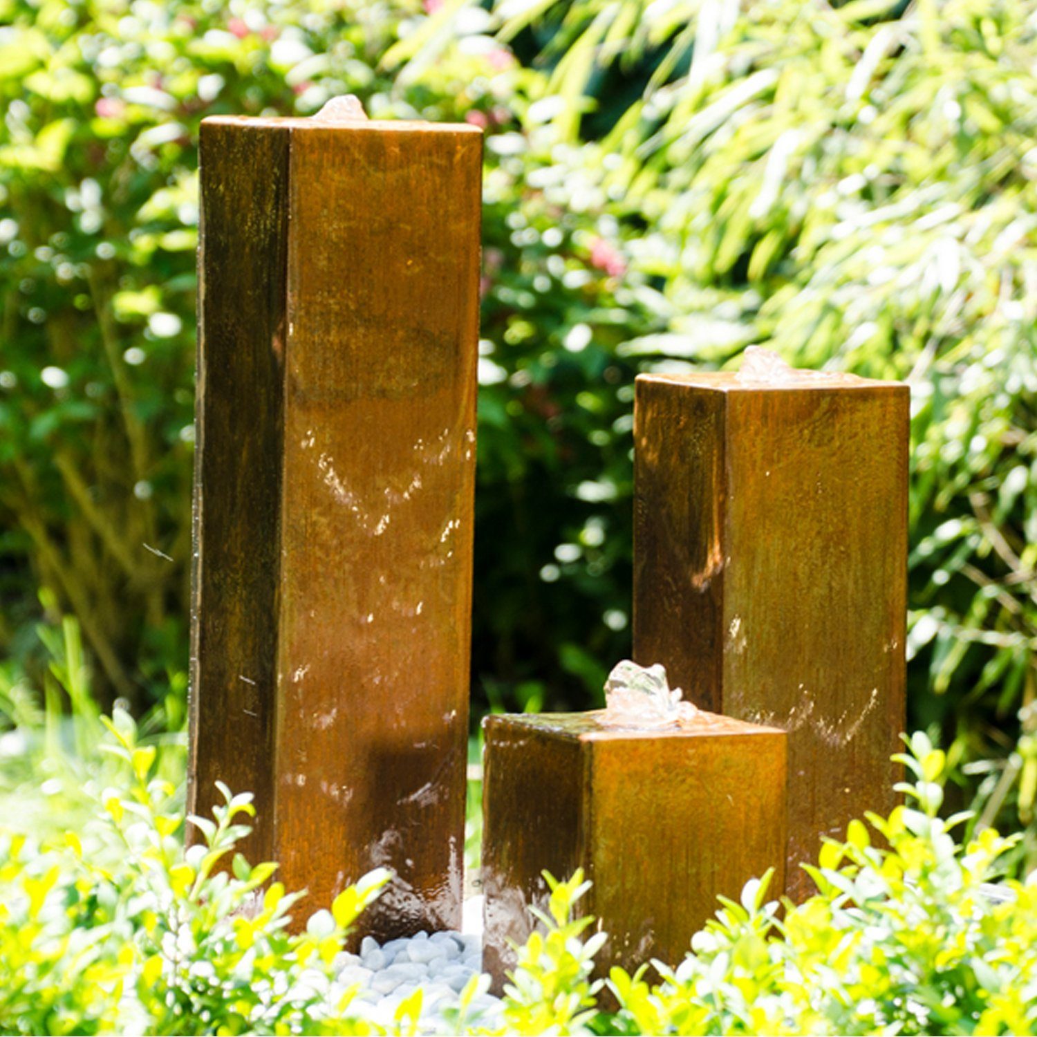 Köhko Gartenbrunnen KÖHKO® aus Cortenstahl mit LED-Beleuchtung „Brasilien“ Gartenbrunnen