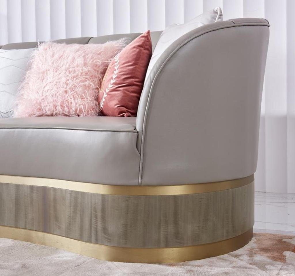 JVmoebel modernes Couch halbrunde graue Made Design, in Polster Europe Große Sofa