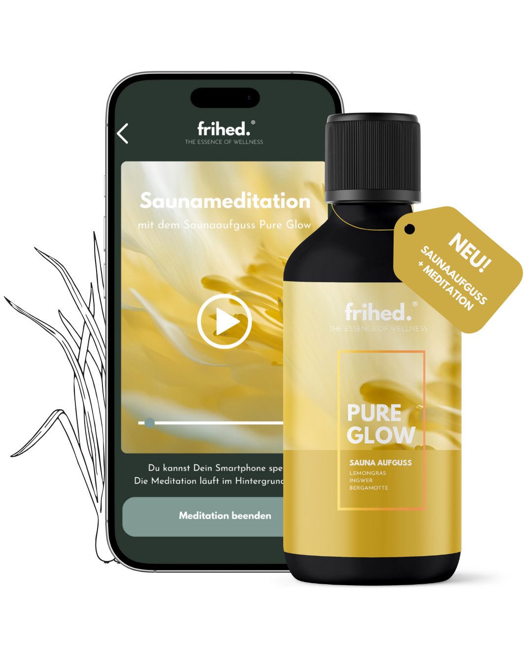 frihed. Nordic Wear Aufgusskonzentrat Saunaaufguss mit App Meditation - langanhaltender Duft, 100 ml