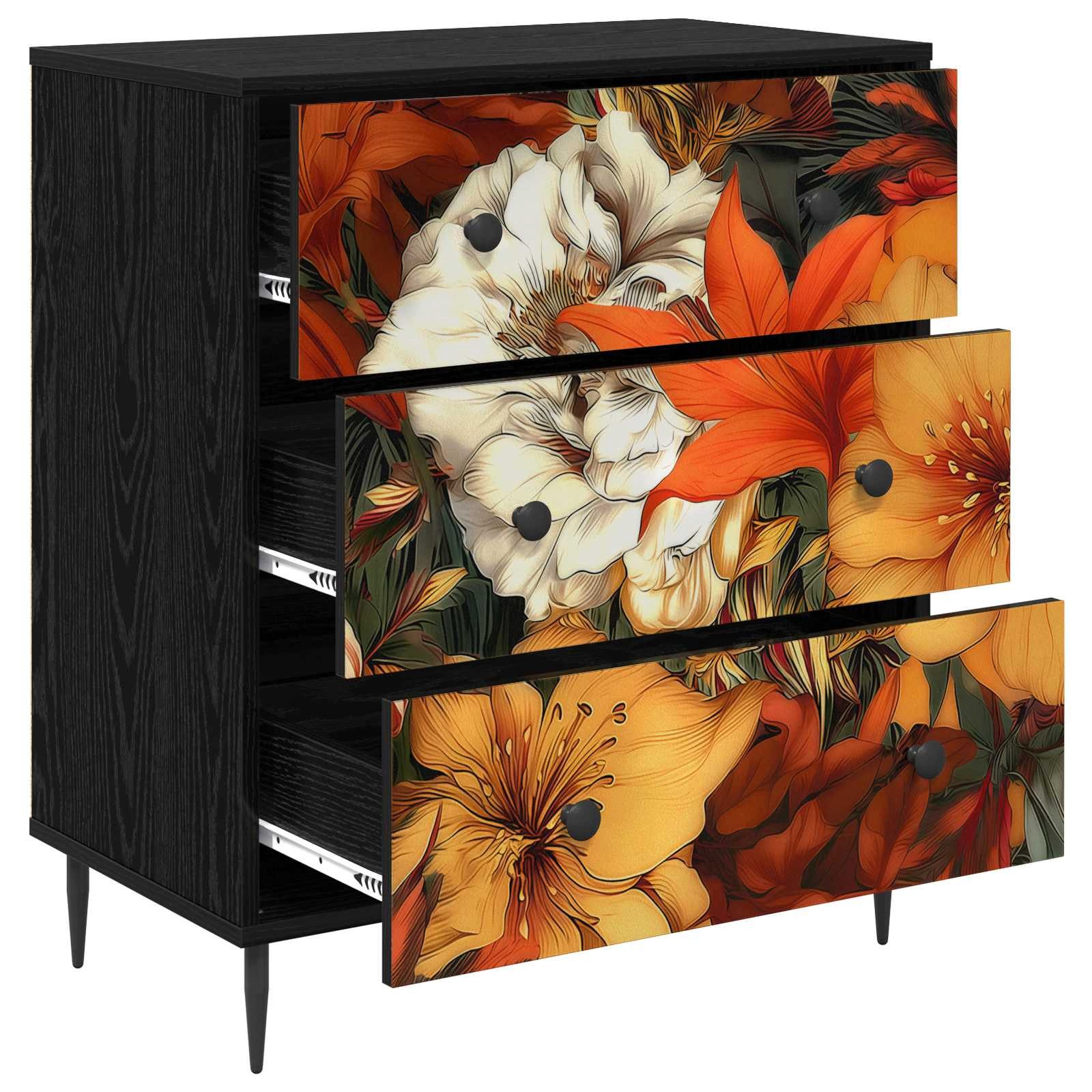 vidaXL Kommode 66 x 36,5 x 76 cm Kommode Schubladenschrank Sideboard GENNEP Lilienmus