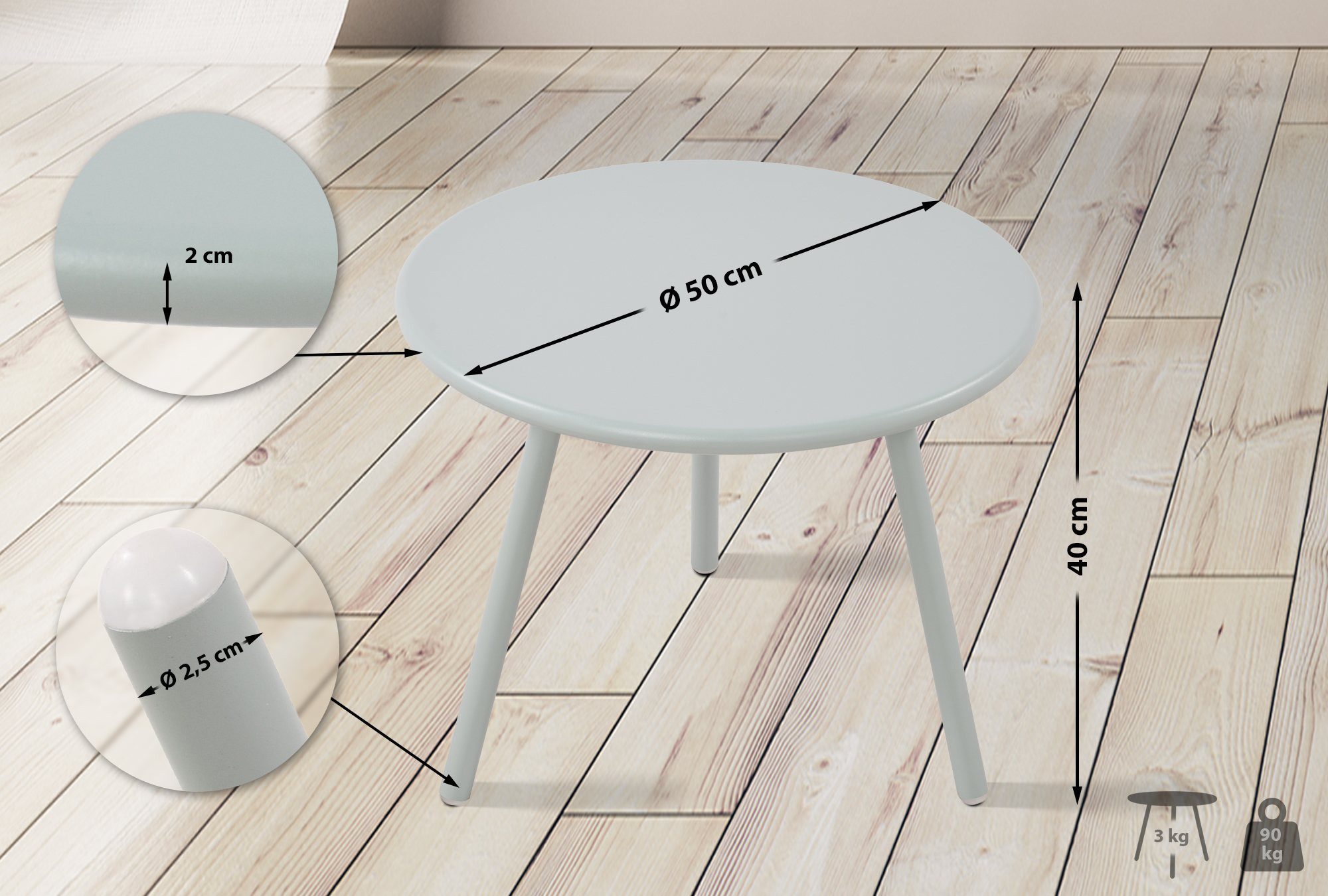 TPFLiving Couchtisch Belin (Tischplatte: Recyceltes Polypropylen, UV-bestän günstig online kaufen