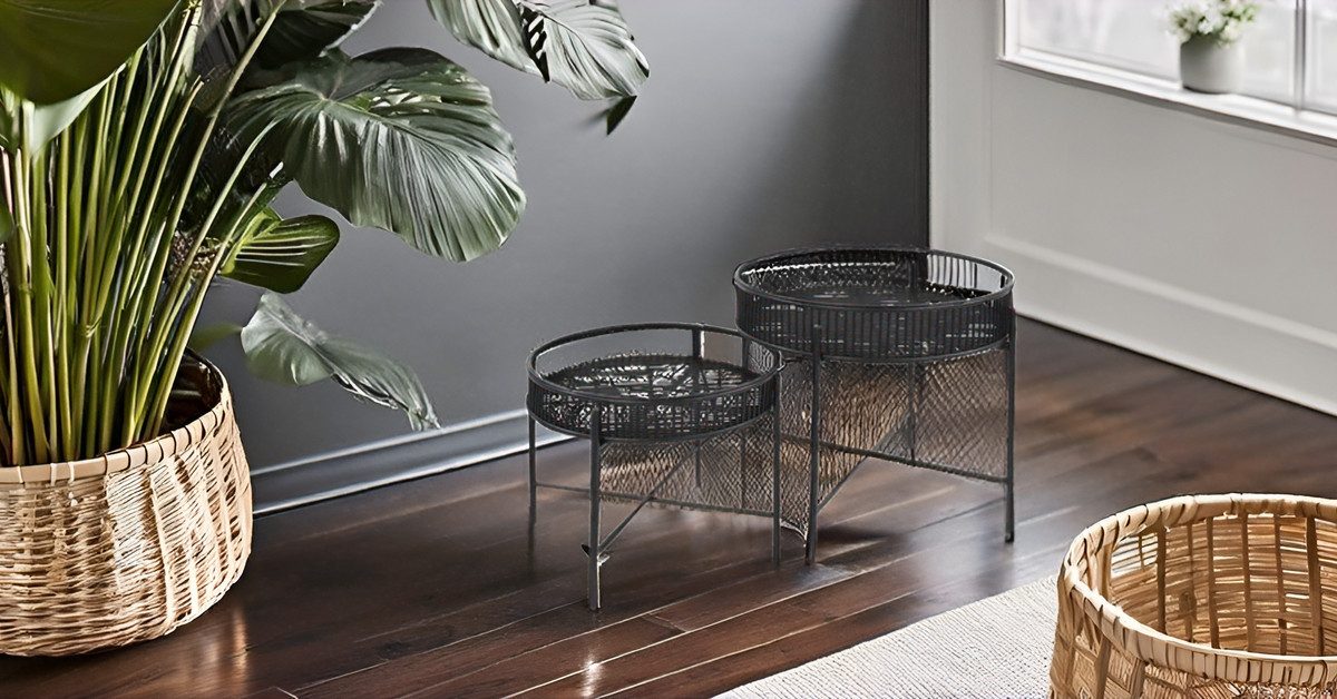 habeig Beistelltisch Beistelltisch Bambus im 2er Set Tisch Gartentisch Esstisch Couchtisch