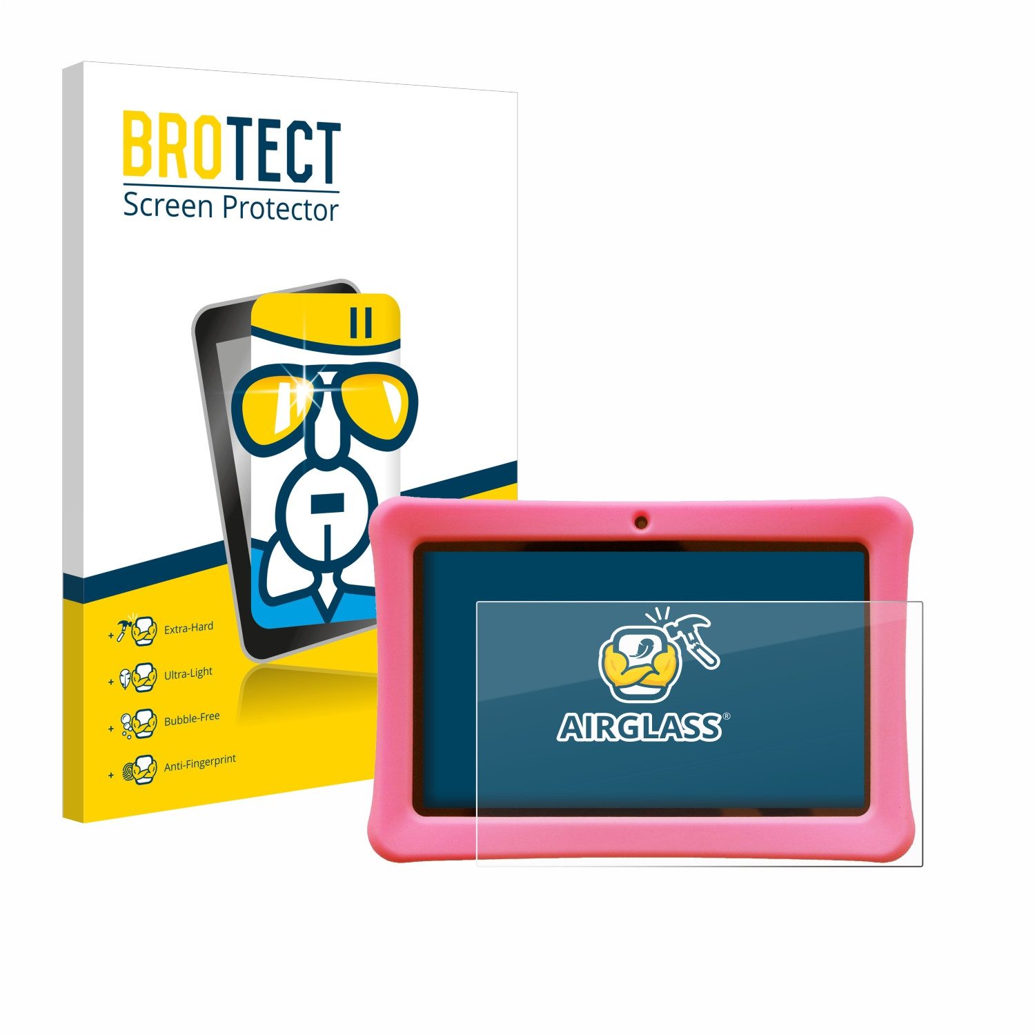 BROTECT Displayschutzglas Folie für Contixo Kids 7" Tablet, Schutzfolie Glas Panzer Display Schutz klar
