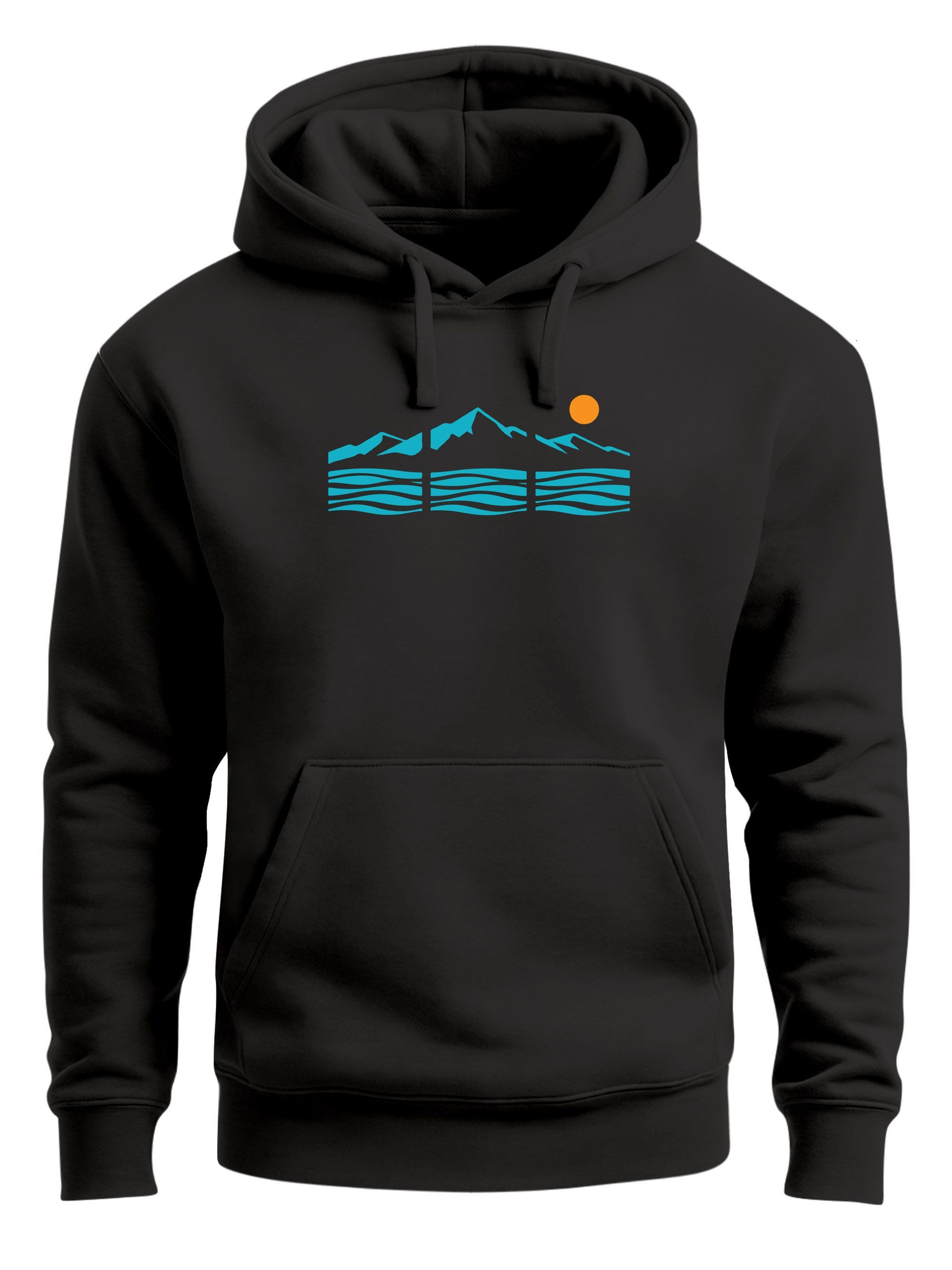 Hoodie Hoodie Herren Print Aufdruck Landschaft Abstrakt NaturOutdoor