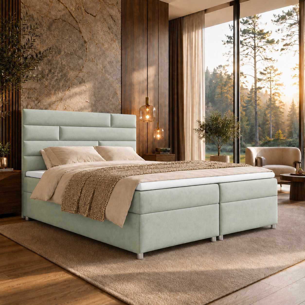 Best for Home Boxspringbett mit Stauraum Doppelbett Trinity K-5 Topper 7-Zonen Komfort – modern (Komplett-Set, 1-St., 140x200 160x200 180x200 200x200 cm), Handwerksqualität, TOP Preis-Leistungs-Verhältnis
