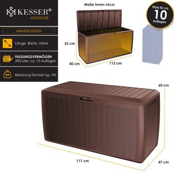 KESSER Aufbewahrungsbox, Auflagenbox Kissenbox 290 Liter mit abschließbarem Deckel