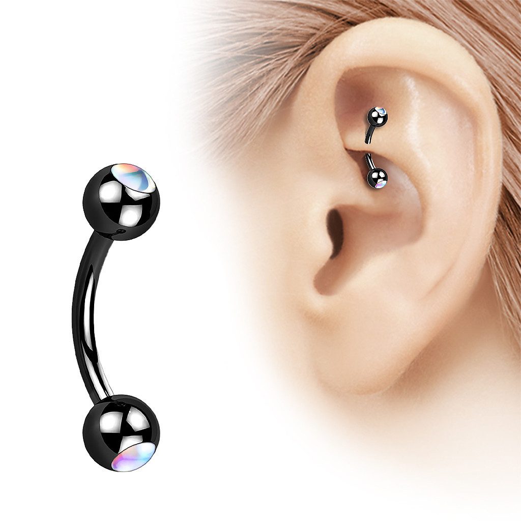 Taffstyle Piercing-Set Augenbrauenpiercing Banane schillernden Kristall günstig online kaufen