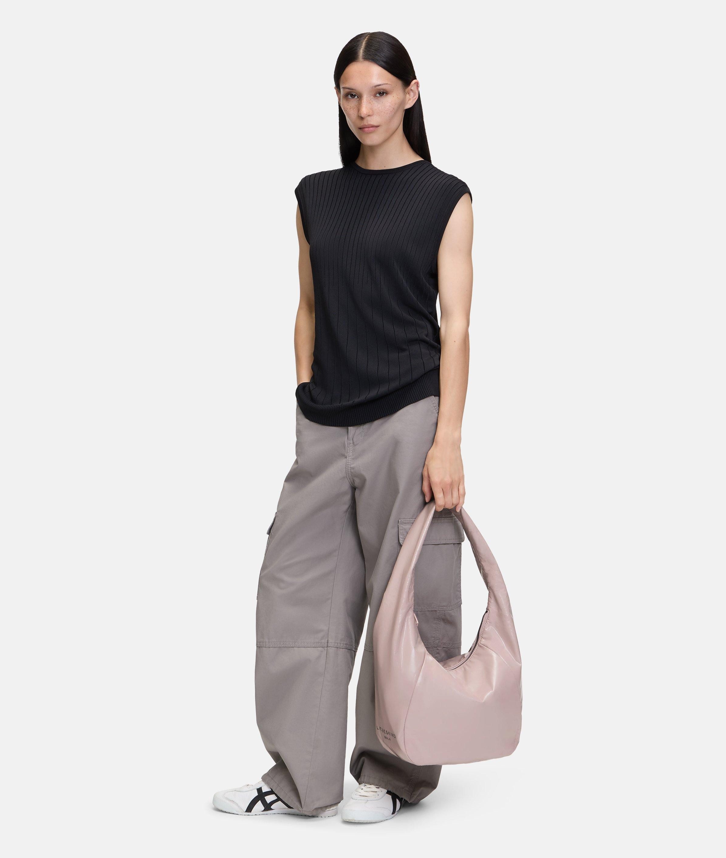 Liebeskind Berlin Schultertasche Farrah Hobo M, Geräumige Hobo aus folierter Baumwolle
