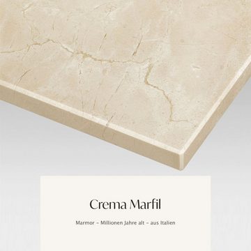 MAGNA Atelier Beistelltisch BRÜSSEL mit Marmor Tischplatte, 2-er Set Marmor Beistelltische, Metallgestell, 50x50x50cm
