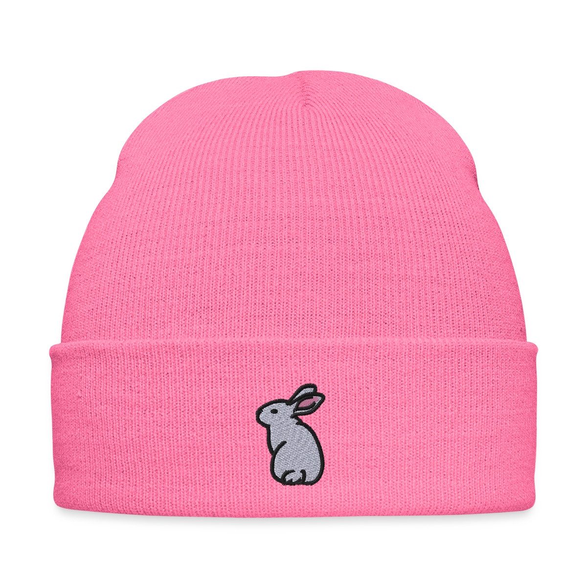 Spreadshirt Beanie Hase Bestickt Bestickte Wintermütze (1-St)