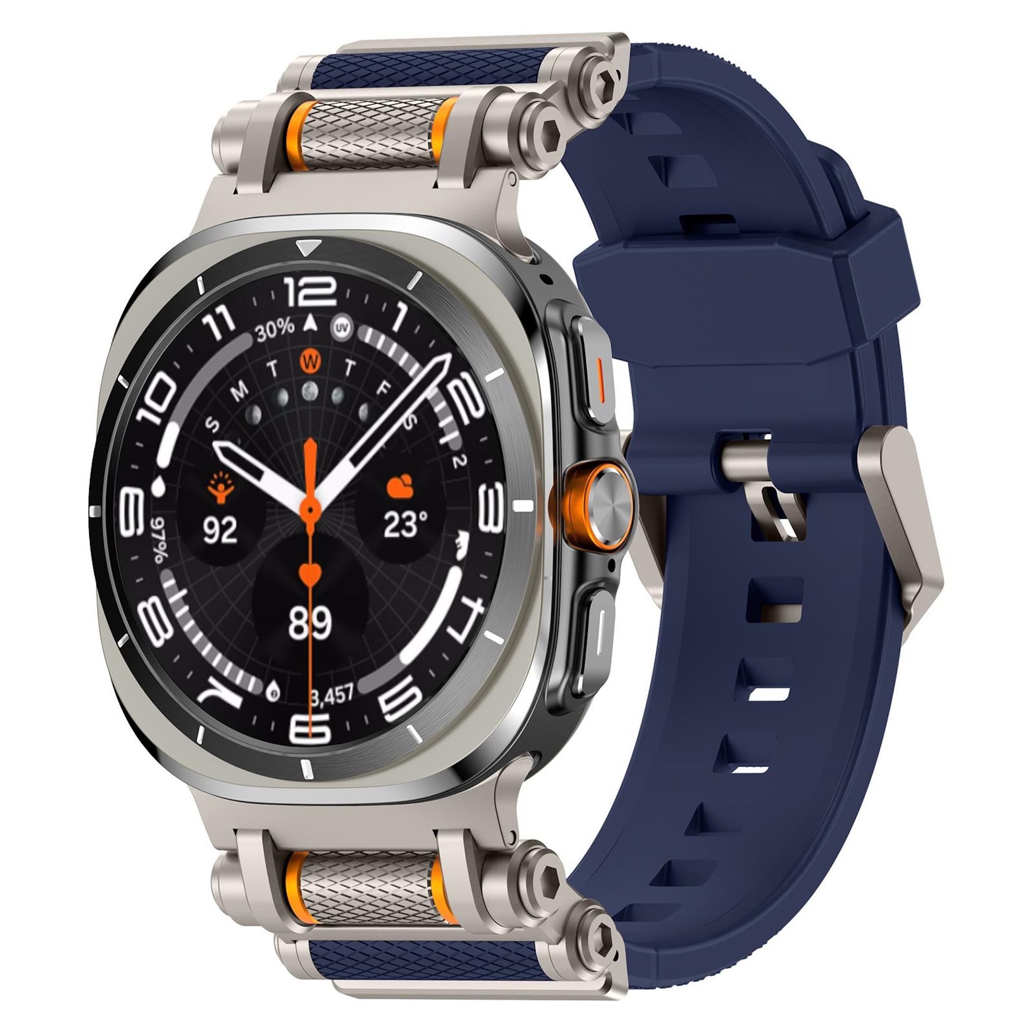 Wigento Smartwatch-Armband Silikon Samsung Galaxy Watch 9 / 8 / 8Classic Metall Schnellverschluss, Silikonarmband mit Metall Schnellverschluss