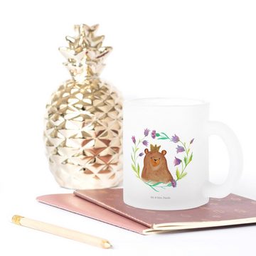 Mr. & Mrs. Panda Teeglas Bär Königin - Transparent - Geschenk, Glas Teetasse, Lieblingsmensch, Premium Glas, Liebevolles Design
