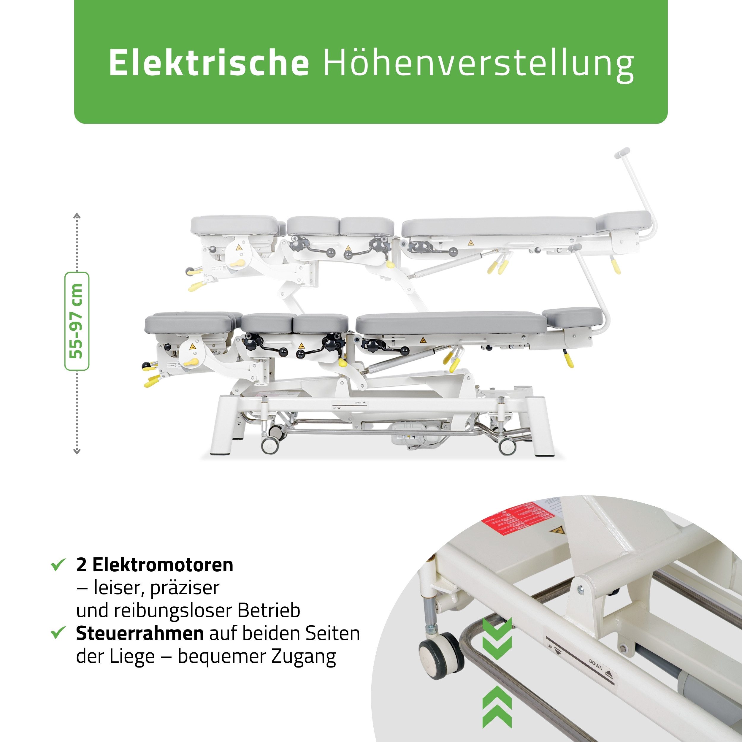 Habys Massageliege Upright Chiro Z7 Elektrische Behandlungsliege Therapieliege