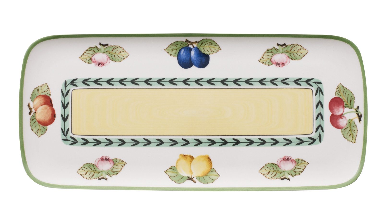 Villeroy & Boch Servierplatte French Garden C&B Kuchenplatte eckig 35 x 16 cm, Premium Porcelain, (Platten)