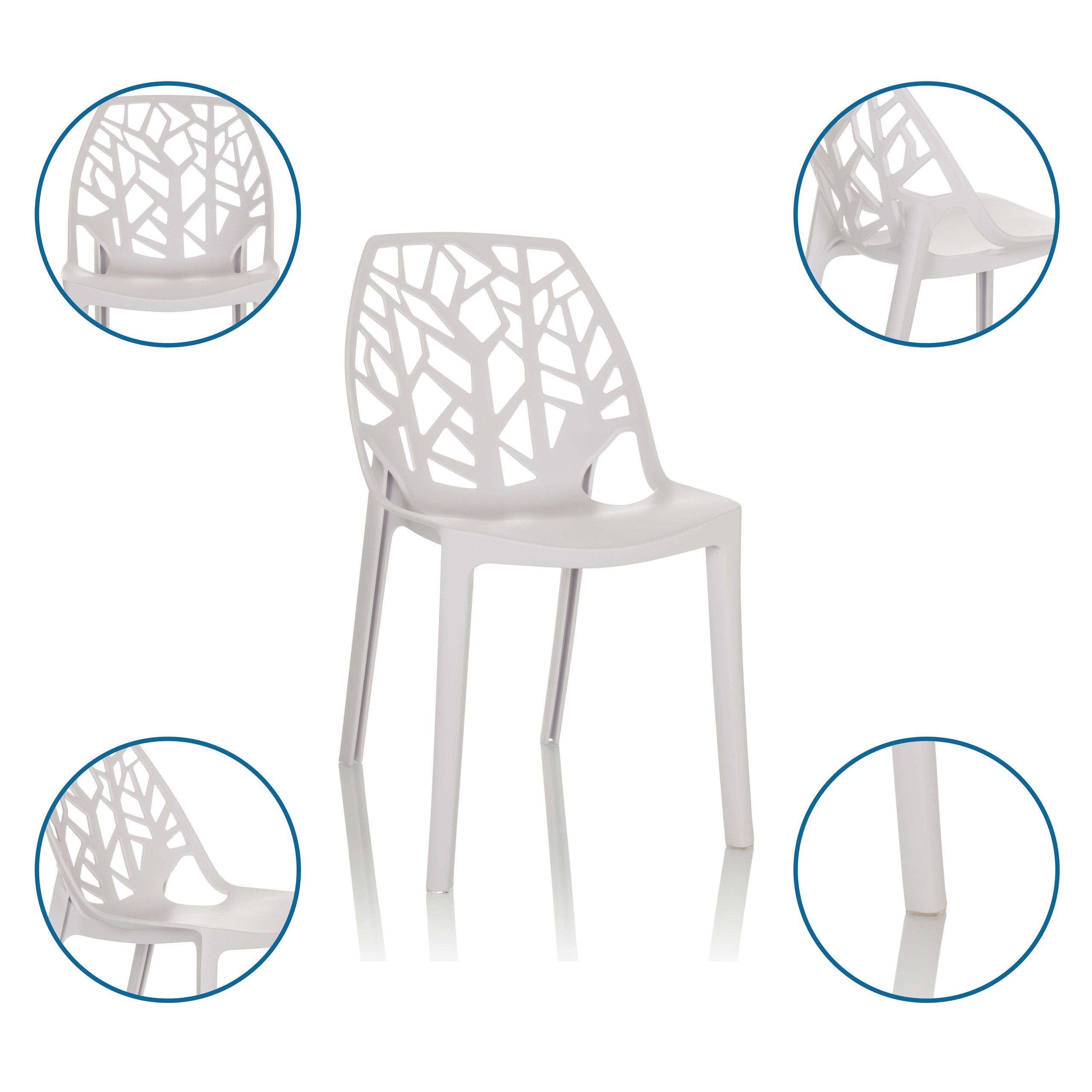hjh OFFICE Gartenstuhl Outdoor Stuhl ARTIFO TRI Kunststoff ohne Armlehnen, Vierfußstuhl, Esszimmerstuhl, Stuhl stapelbar